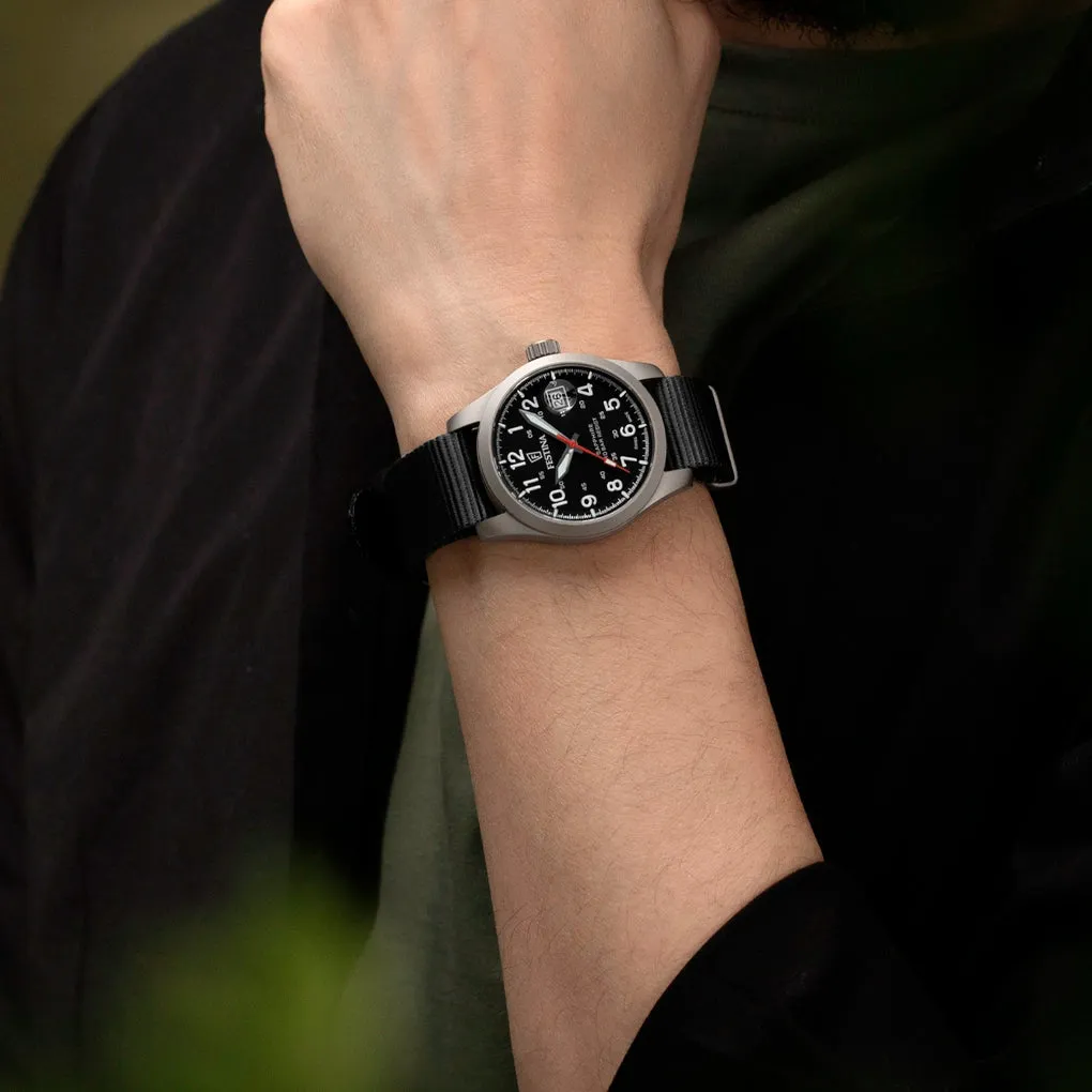 Festina Swiss Made Black Nylon Strap Watch f20082/3