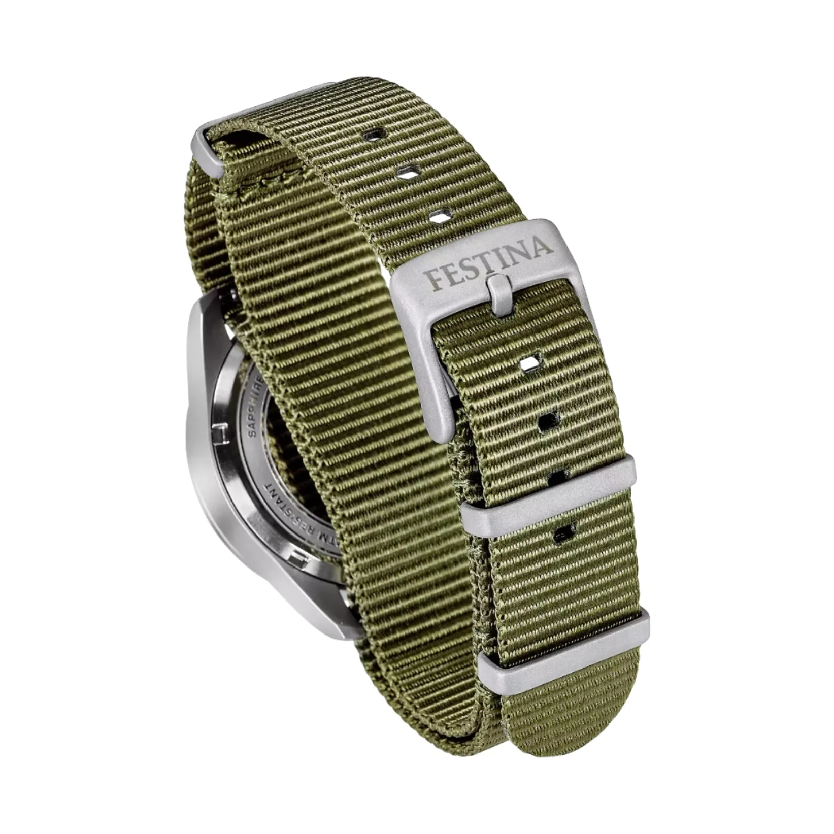 Festina Swiss Made Green Dial Nylon Strap Watch f20082/2