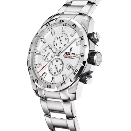 Festina's Men's Timeless Chronograph Stainless Steel Timepiece F20463/1 - Elegance and Functionality in One