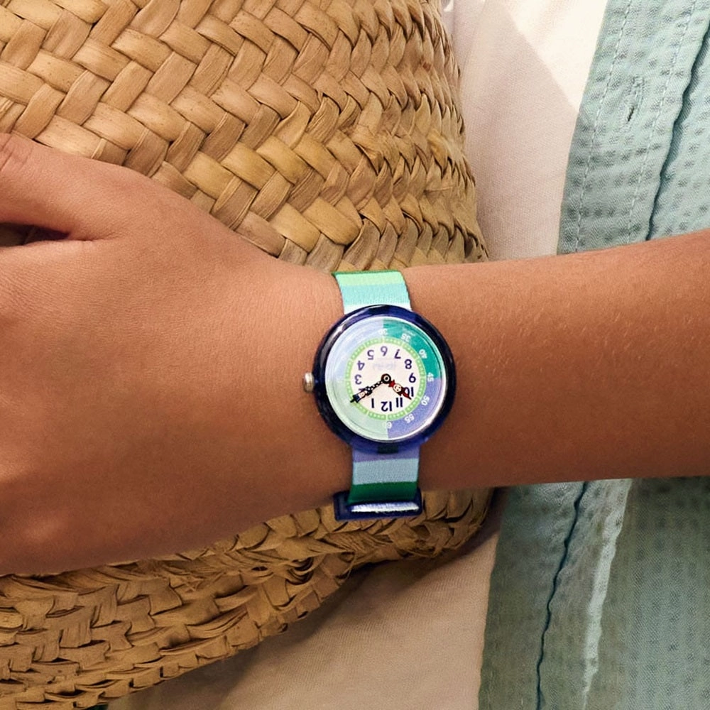 Flik Flak Stripy Green Kids Watch FBNP226