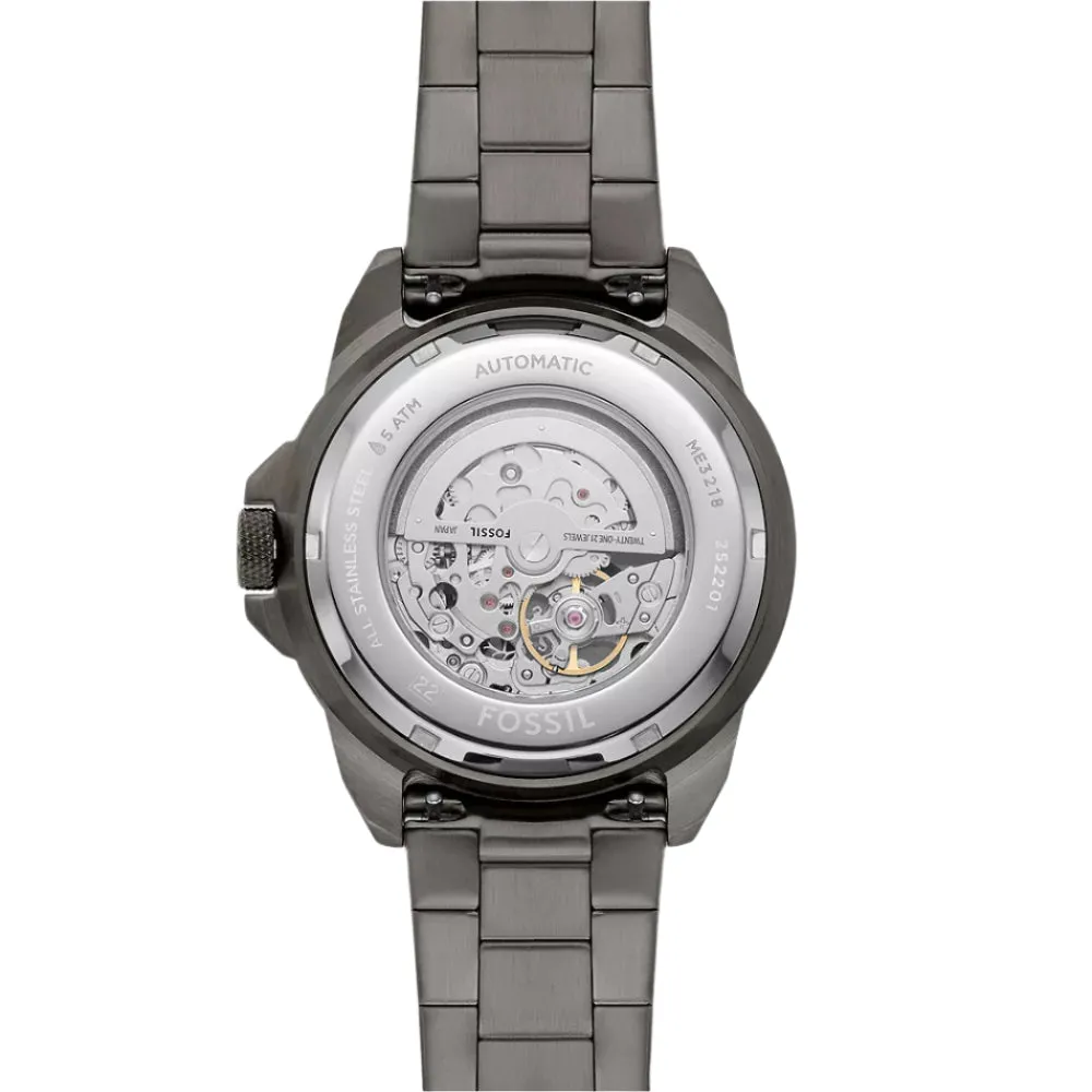 Fossil Bronson Smoke Grey Stainless Steel Mens Watch ME3218