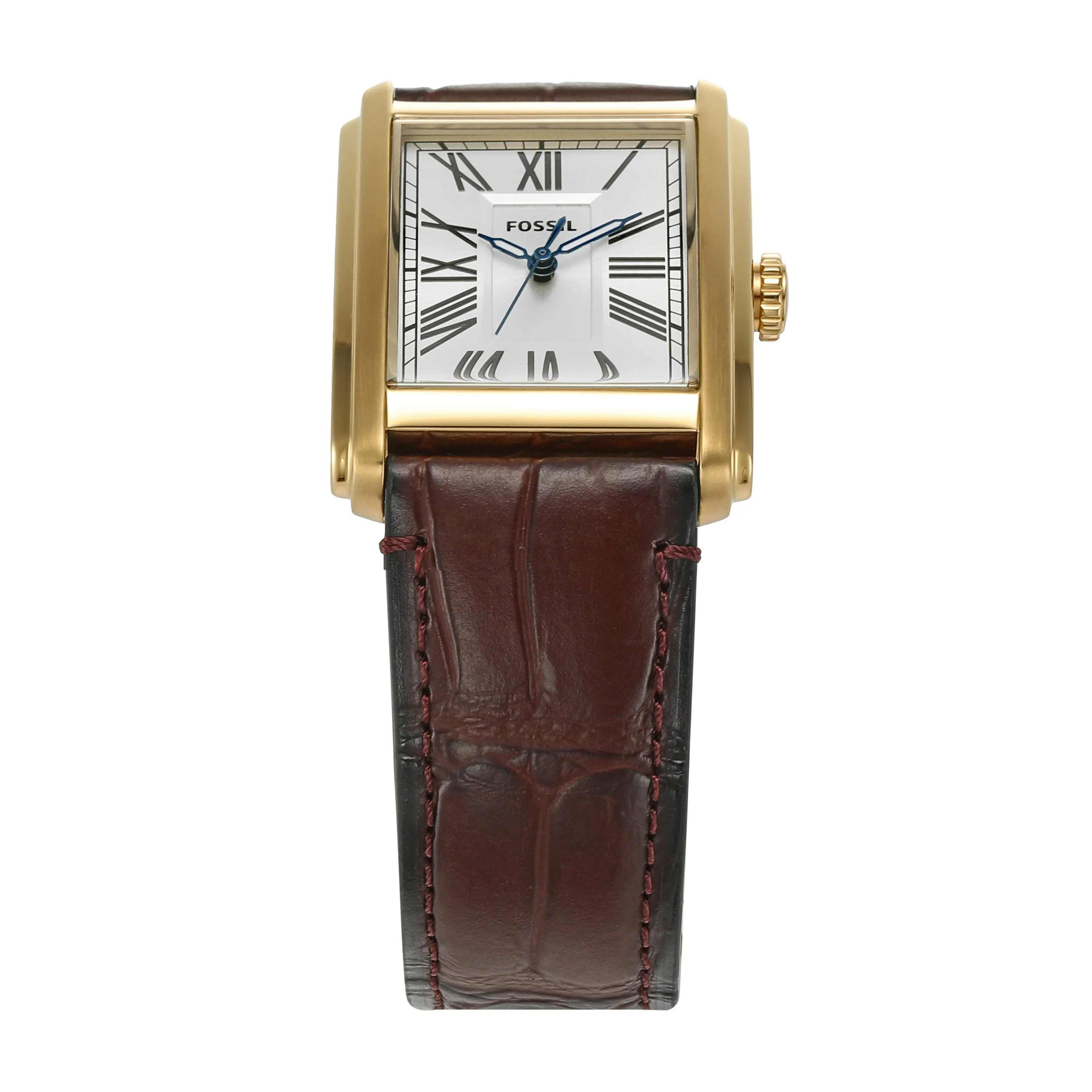 Fossil Carraway Three-Hand Brown Croco Leather Watch FS6011