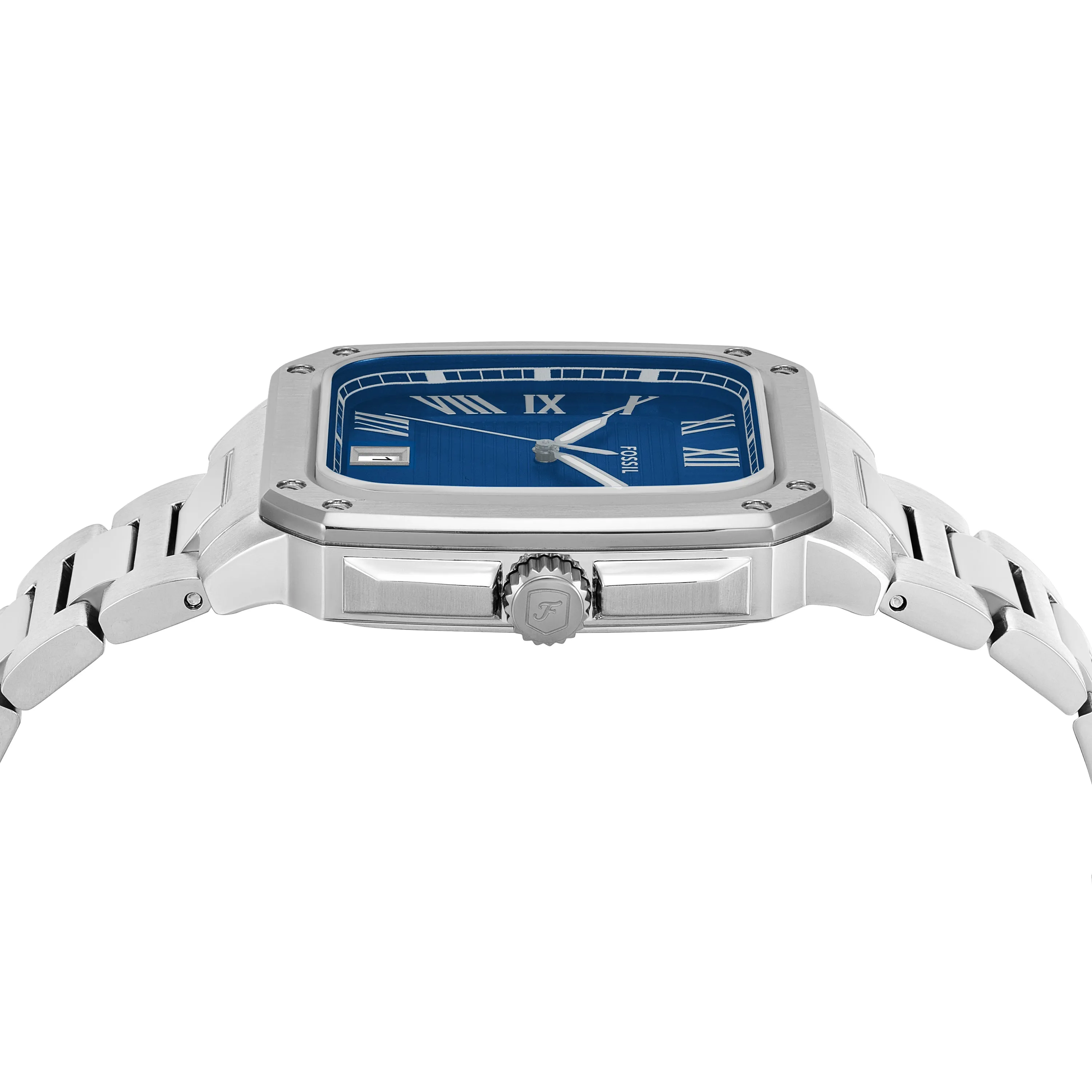 Fossil Crosby Three-Hand Blue Dial Stainless Steel Watch FS6121