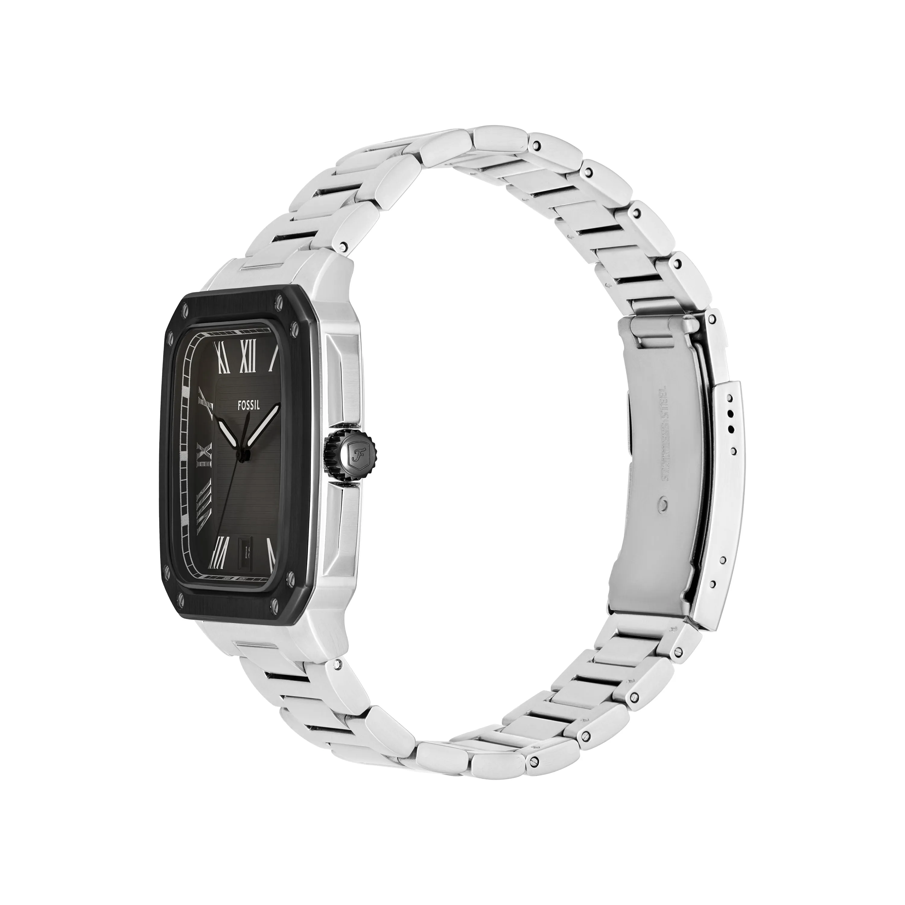 Fossil Crosby Three-Hand Grey Dial Stainless Steel Watch FS6122