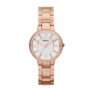Fossil Gold Tone Fossil Virginia Watch with Crystal Accents - ES3284