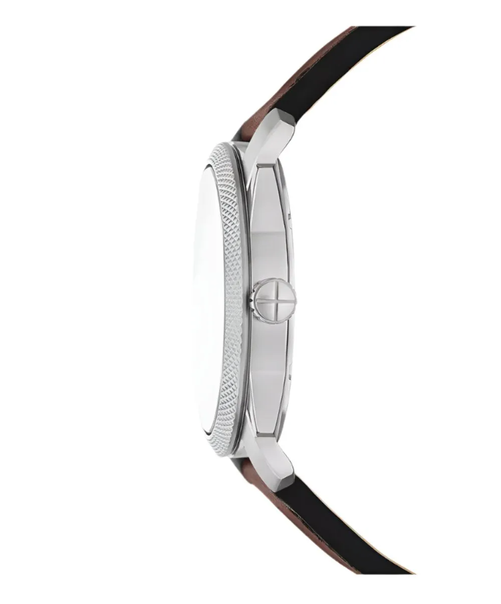 Fossil Machine Brown Leather Strap Green Dial Watch FS6085