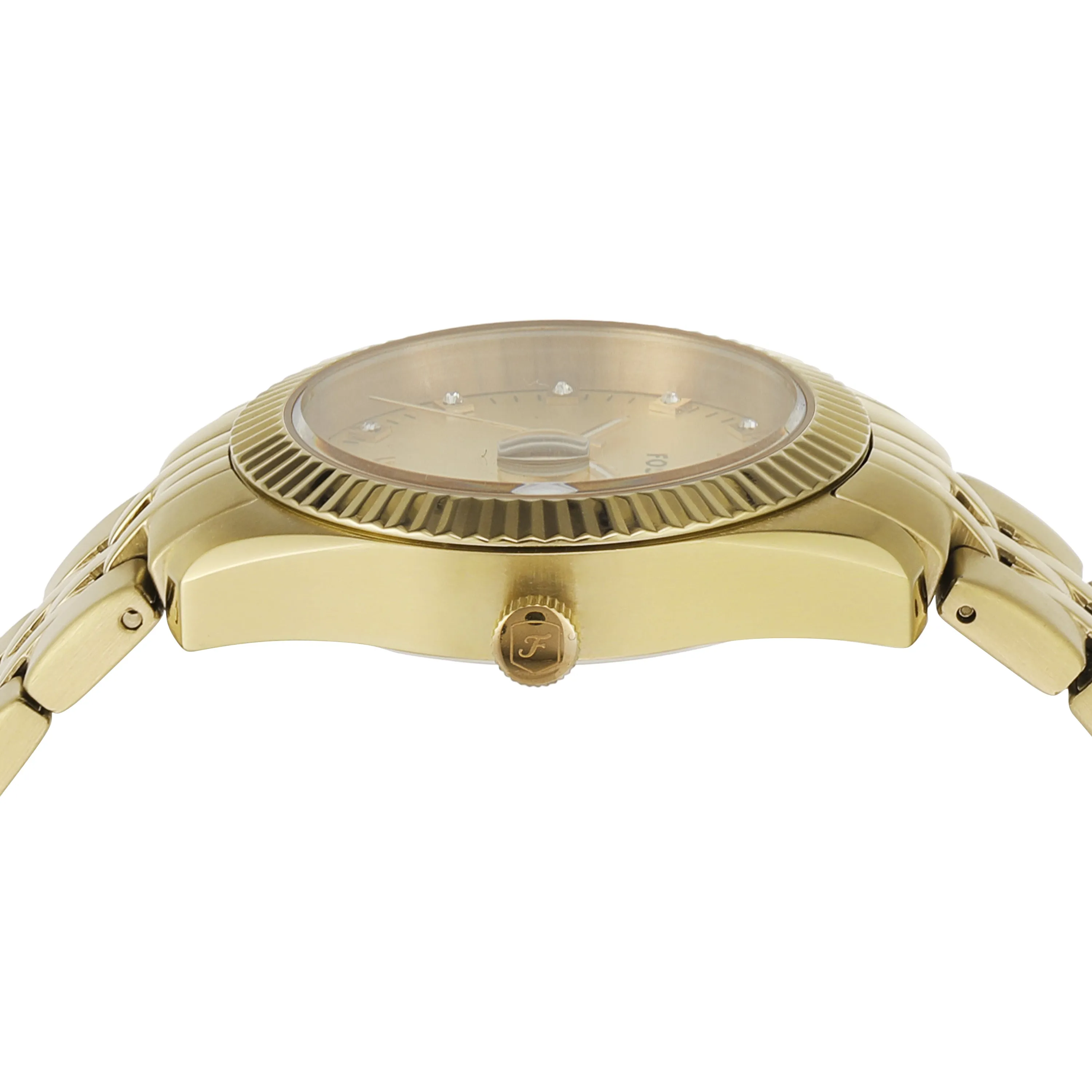 Fossil Scarlette Three-Hand Gold Dial Gold Stainless Steel Watch ES5338