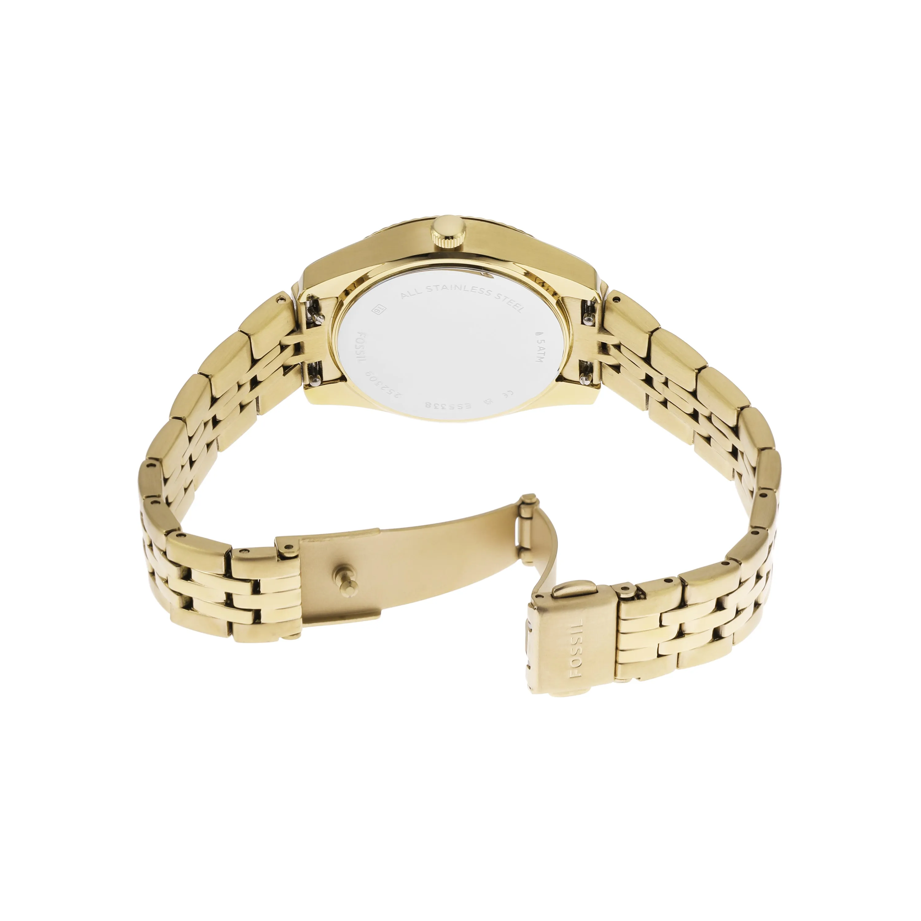 Fossil Scarlette Three-Hand Gold Dial Gold Stainless Steel Watch ES5338