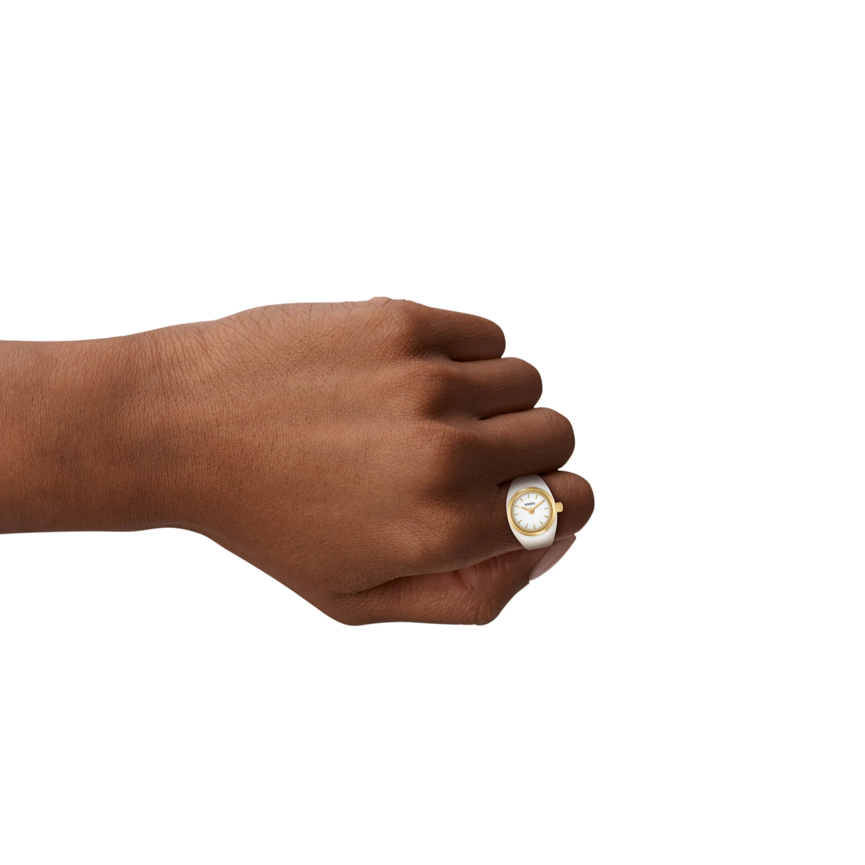 Fossil Two-Hand Gold Stainless Steel Ring Watch ES5412