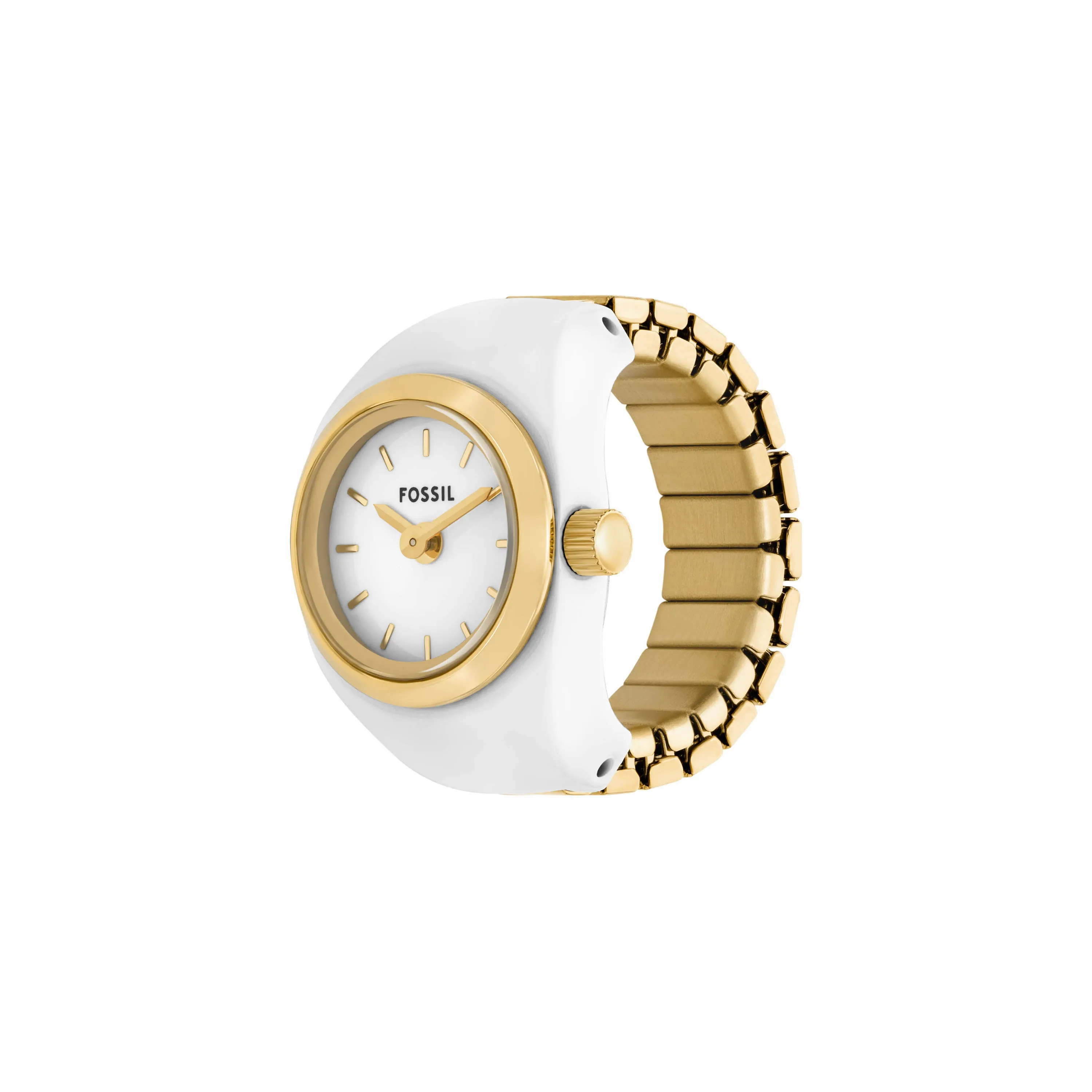 Fossil Two-Hand Gold Stainless Steel Ring Watch ES5412
