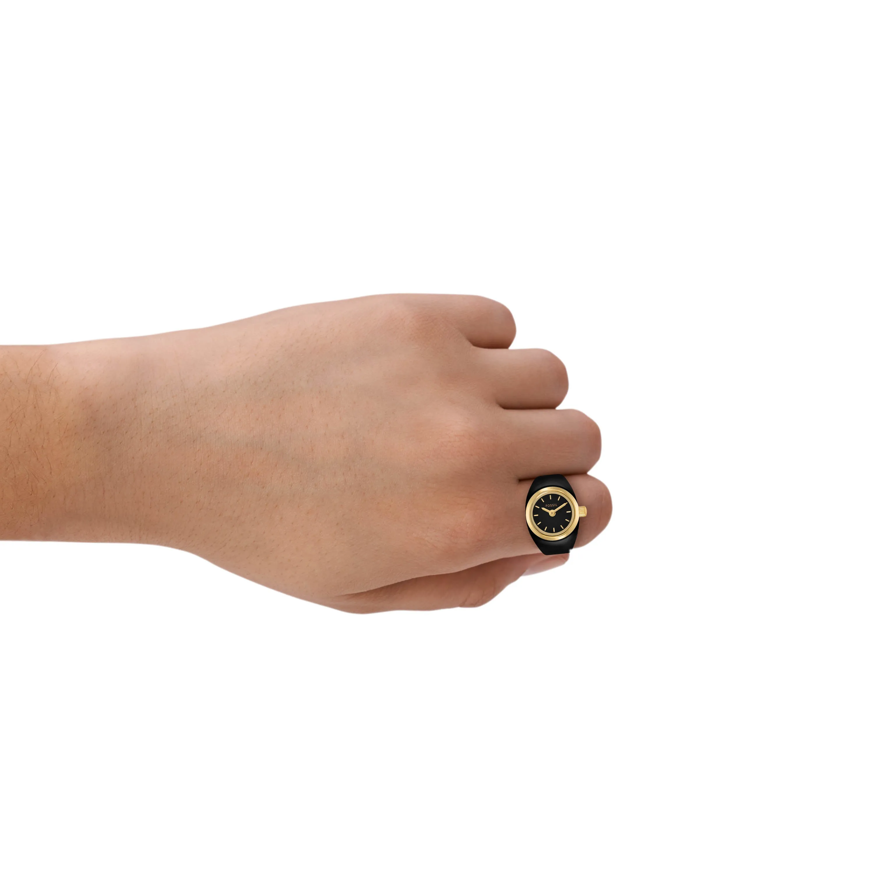 Fossil Two-Hand Gold Stainless Steel Ring Watch ES5413