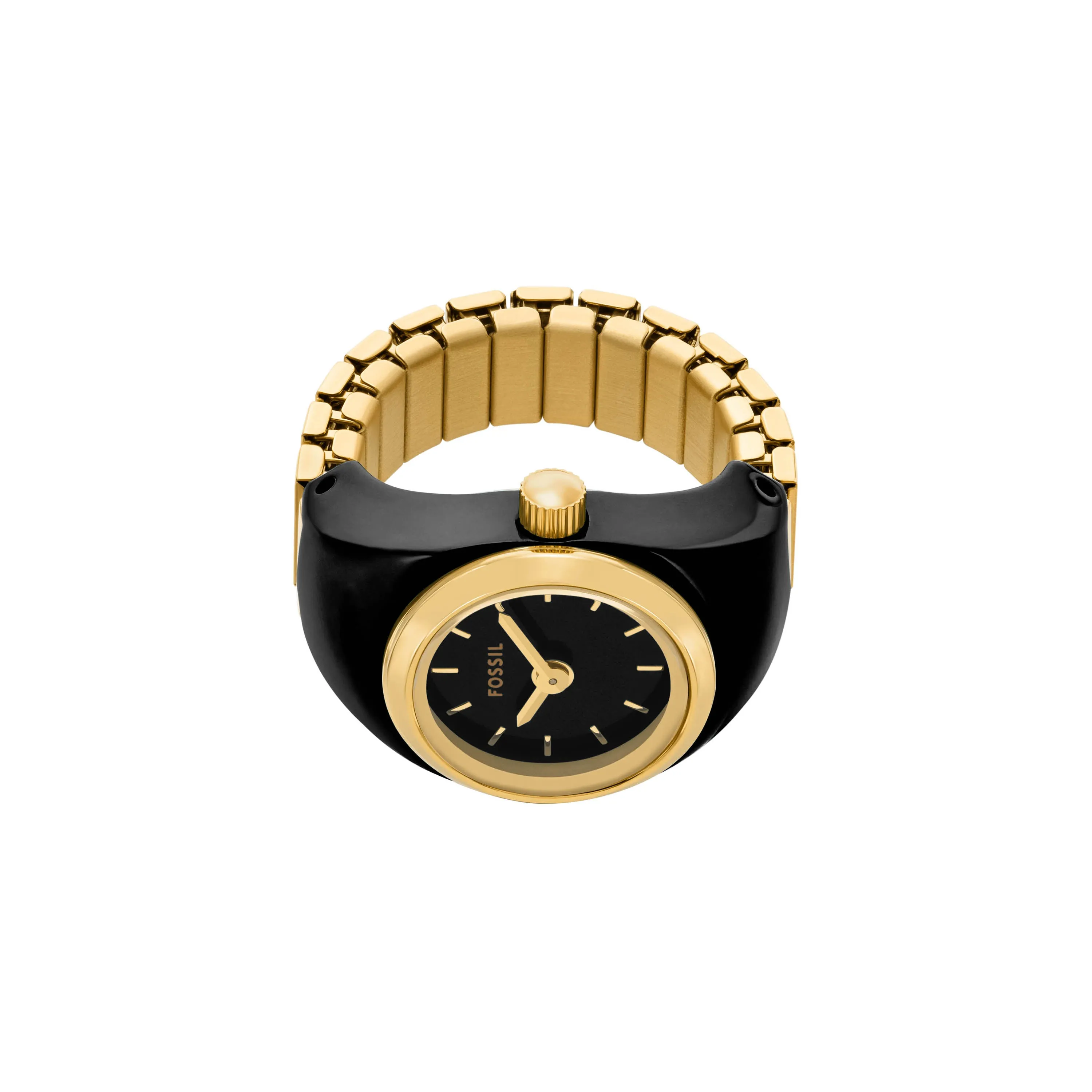 Fossil Two-Hand Gold Stainless Steel Ring Watch ES5413