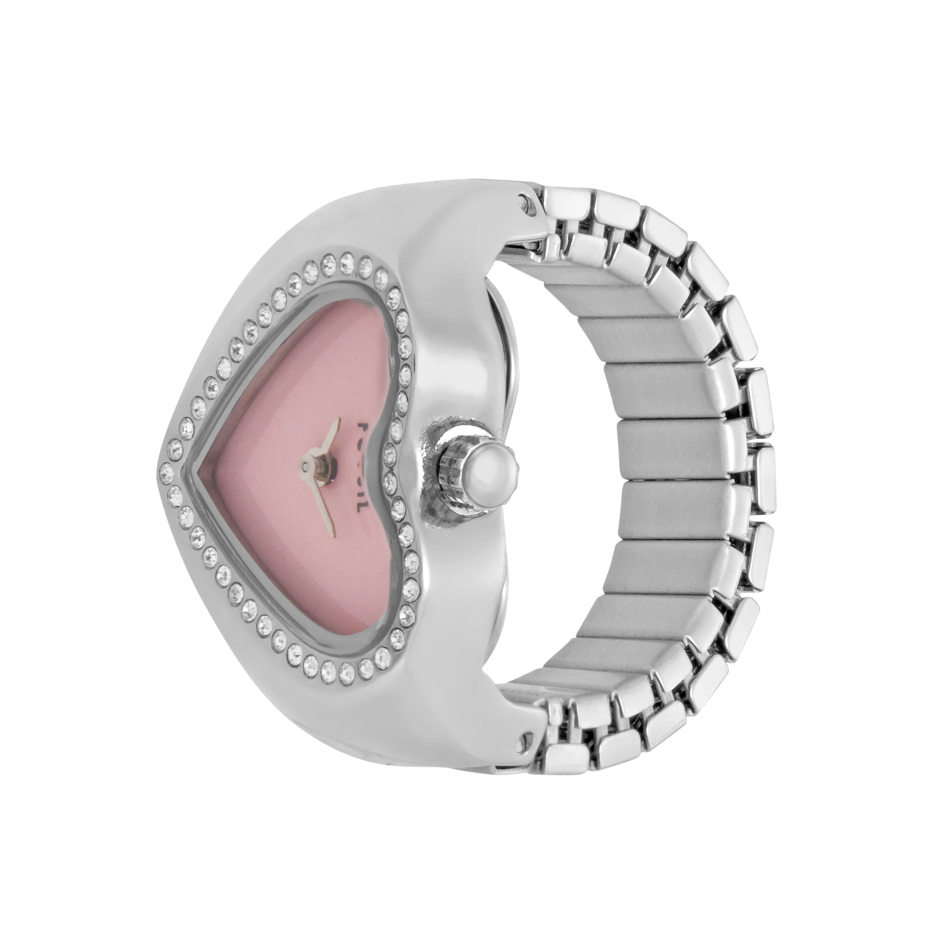 Fossil Two-Hand Silver Stainless Steel Ring Watch ES5408