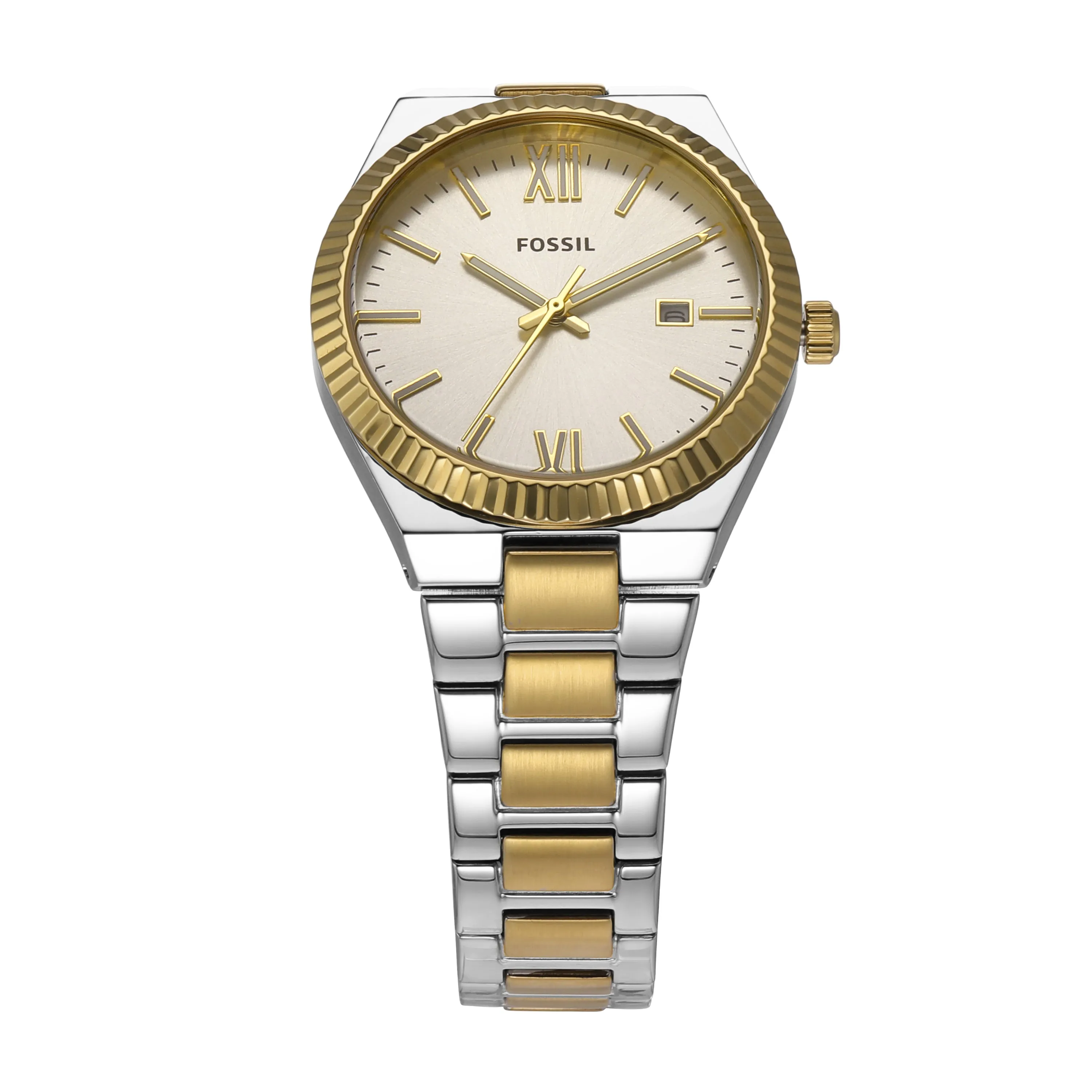 Fossil Two-Tone Stainless Steel Fossil Scarlette Watch with Date Display
