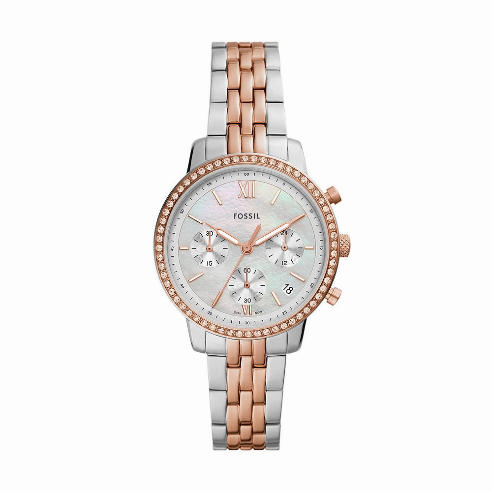 Fossil Neutra Rose Gold Two Tone Stainless Steel Watch ES5279