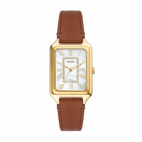 Fossil Raquel Brown Leather Band Mother of Pearl Dial Womens Watch ES5307