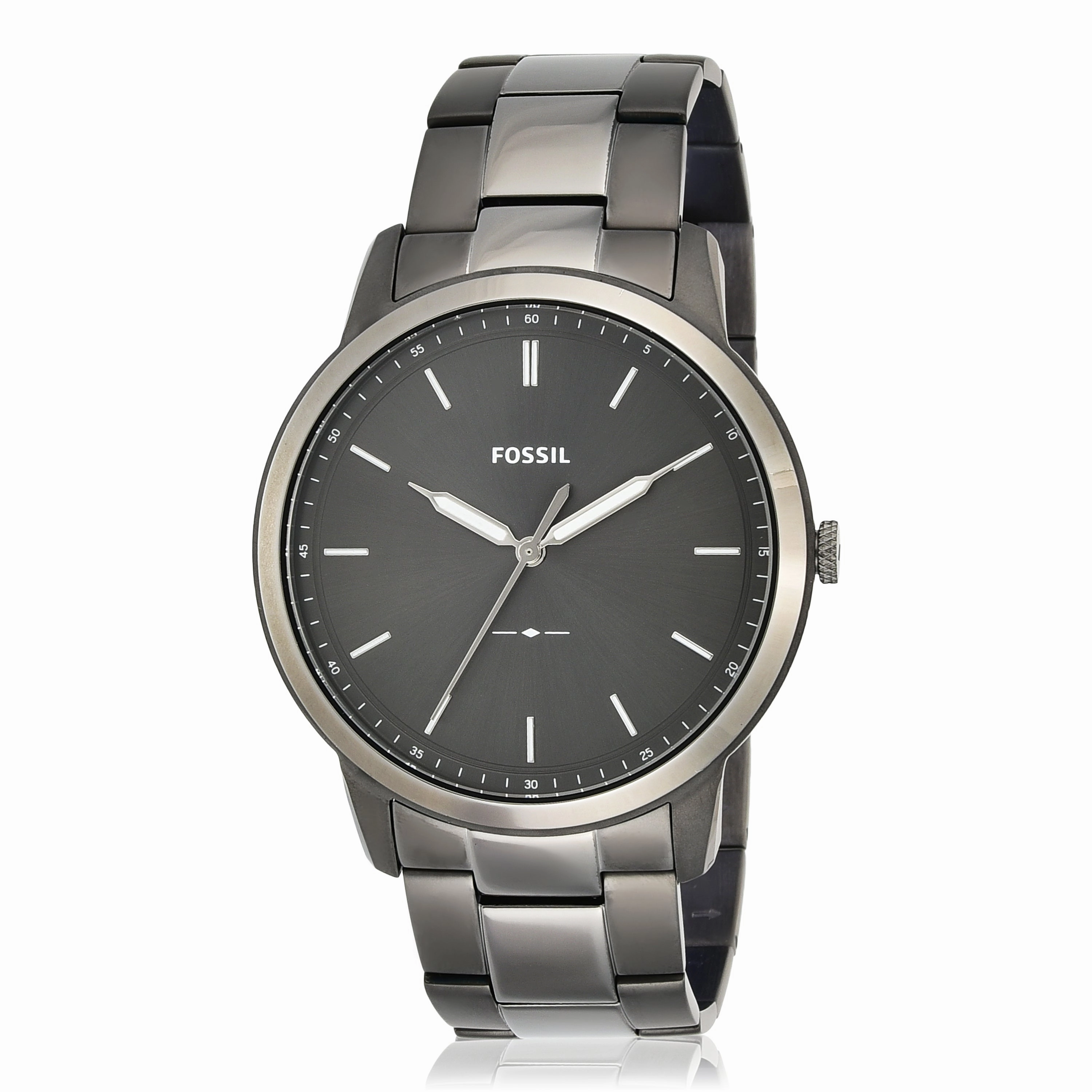 Fossil The Minimalist Grey Dial Stainless Steel Band Mens Watch FS5459