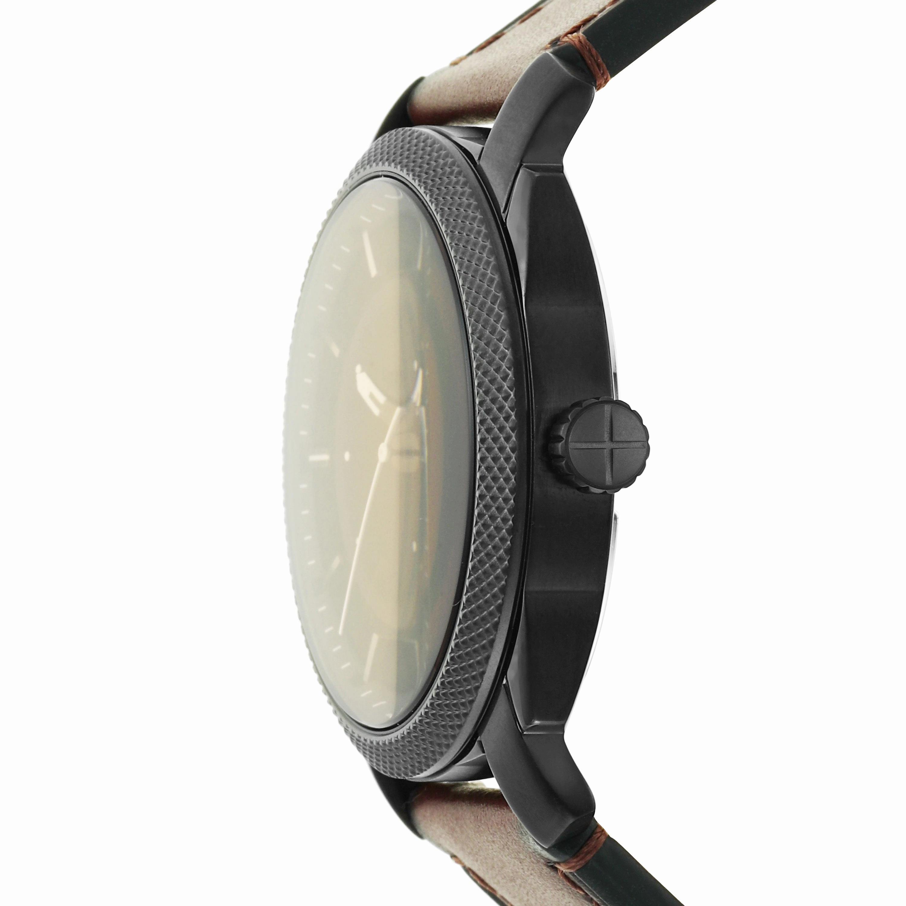 Fossil Timeless Elegance: Fossil Machine Brown Leather Date Watch FS5901