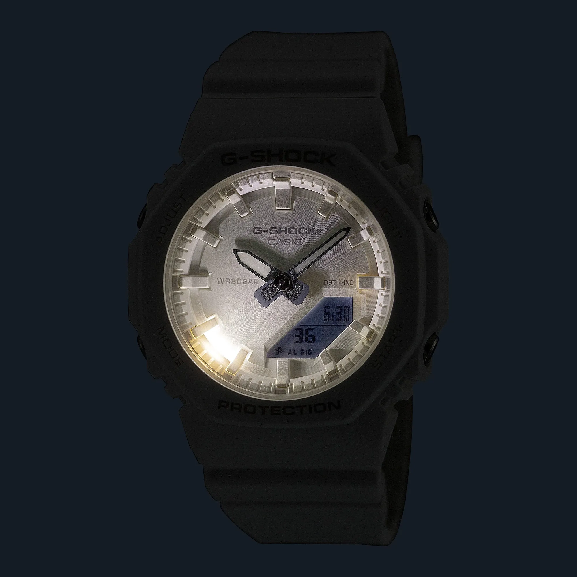 G-Shock All White CasiOak Ladies Watch GMAP2100-7A