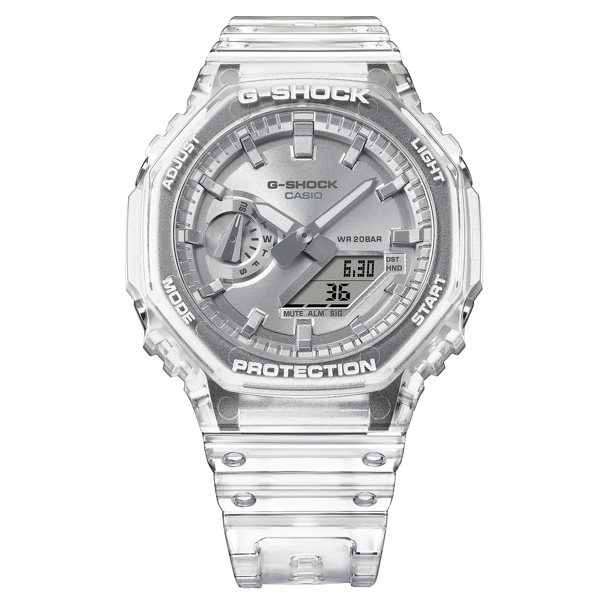 G-Shock Analog Digital Grey Dial Transparent Resin Band GA2100BM-7A8