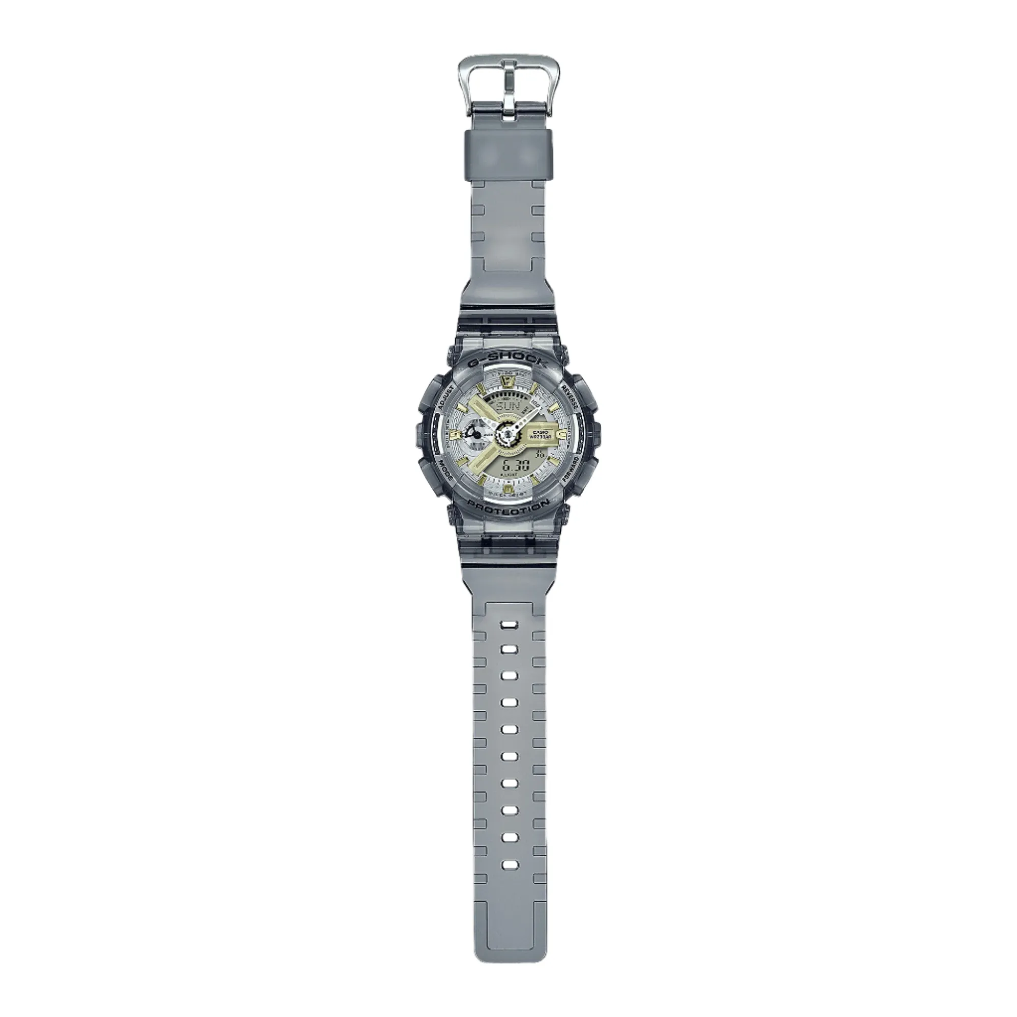 G-Shock Analog Digital Grey Dial Transparent Resin Band Watch GMAS110GS-8A