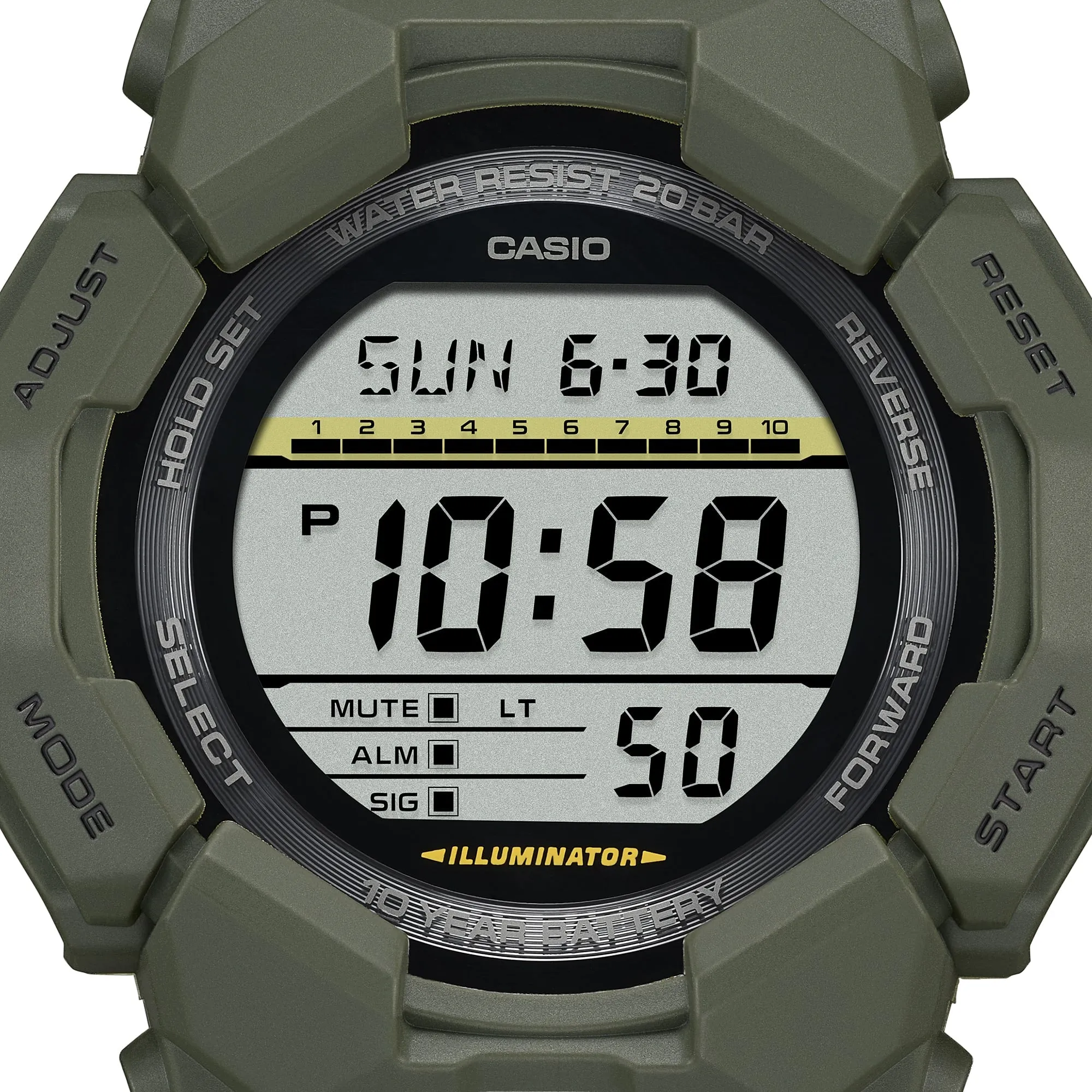 G-Shock Digital Green Resin Band Watch GD010-3D