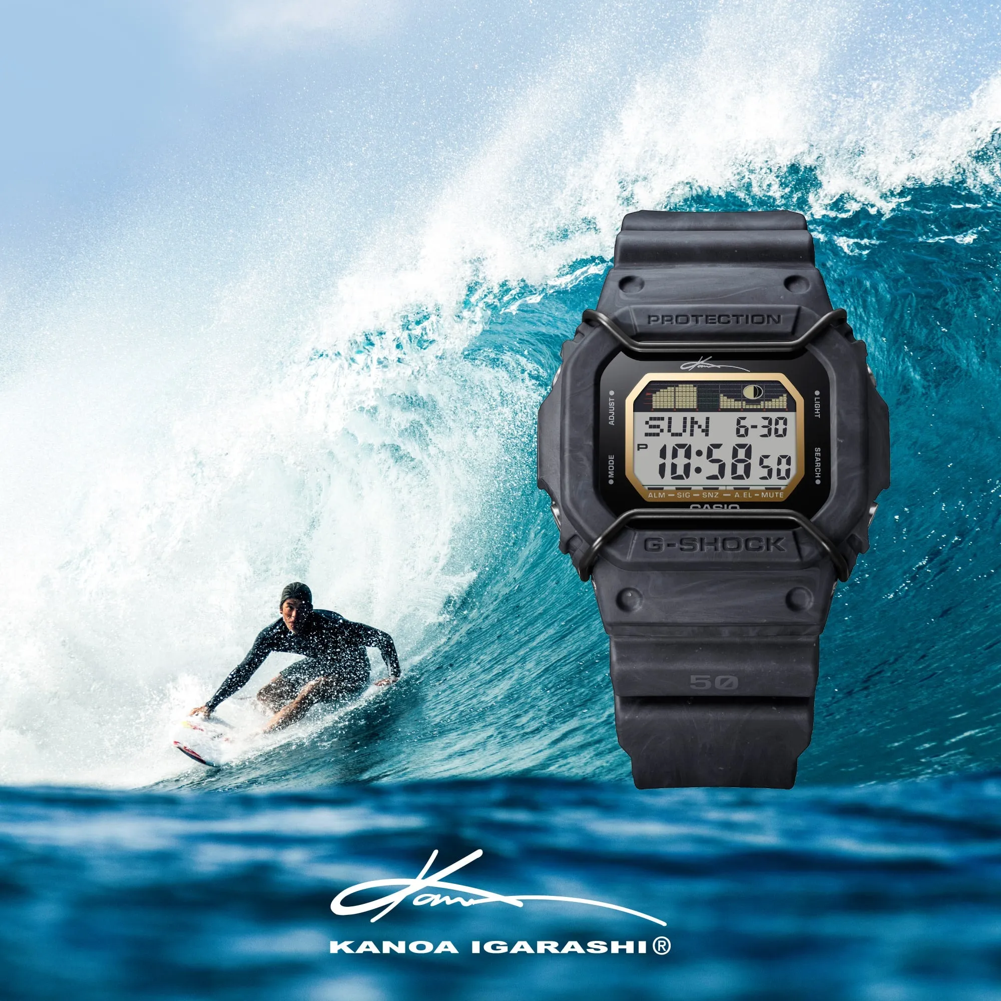 G-Shock G-Glide Grey Dial Black Resin Band Watch GLX5600KB-1D