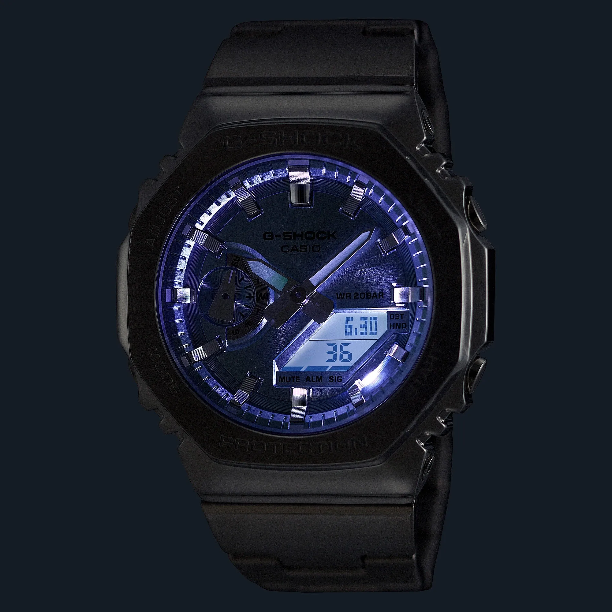 G-Shock G-Steel 2100 Series Blue Dial Stainless Steel Watch GM2110D-2A