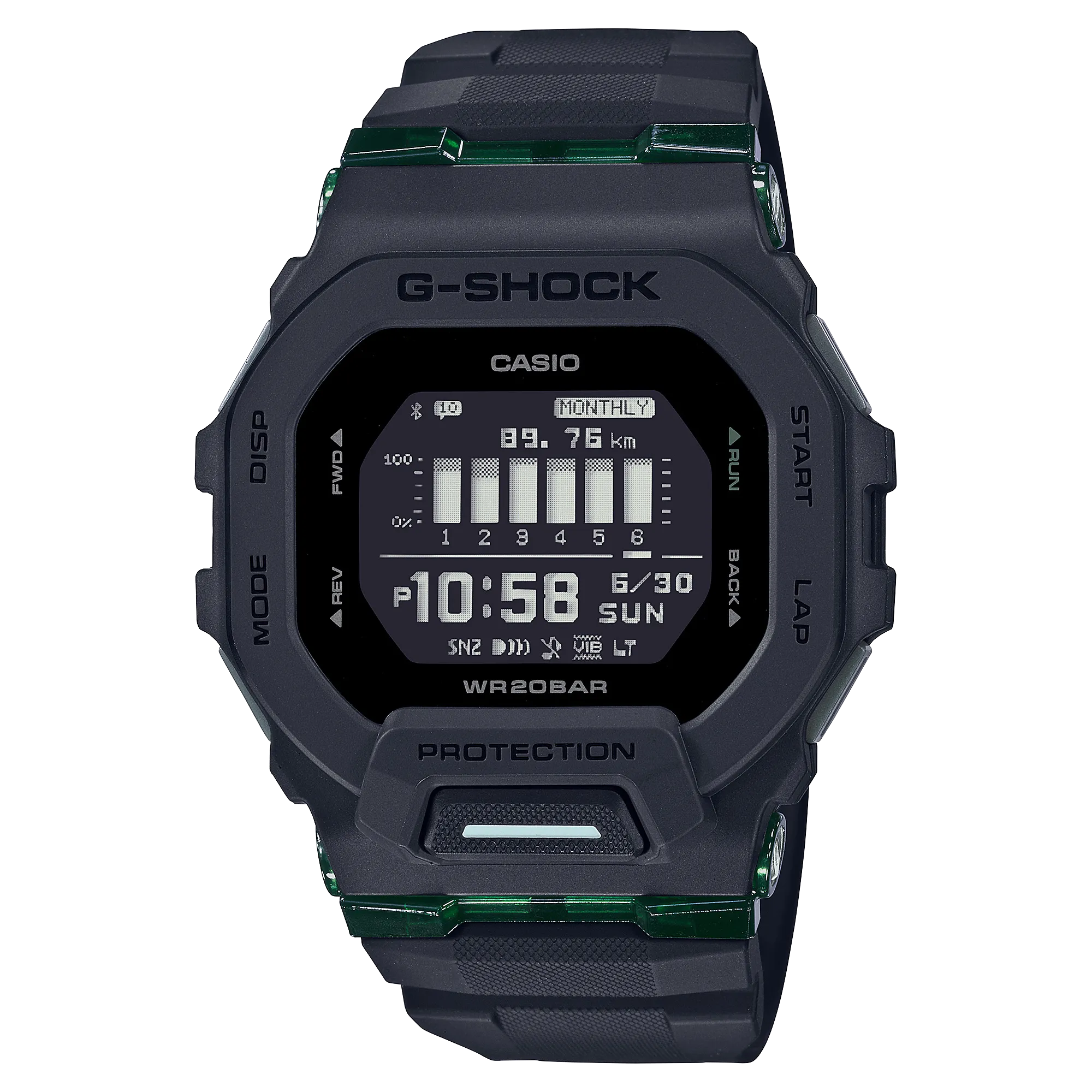 G-Shock GBD-200 Series Black Resin Strap Mens Watch GBD200UU-1D