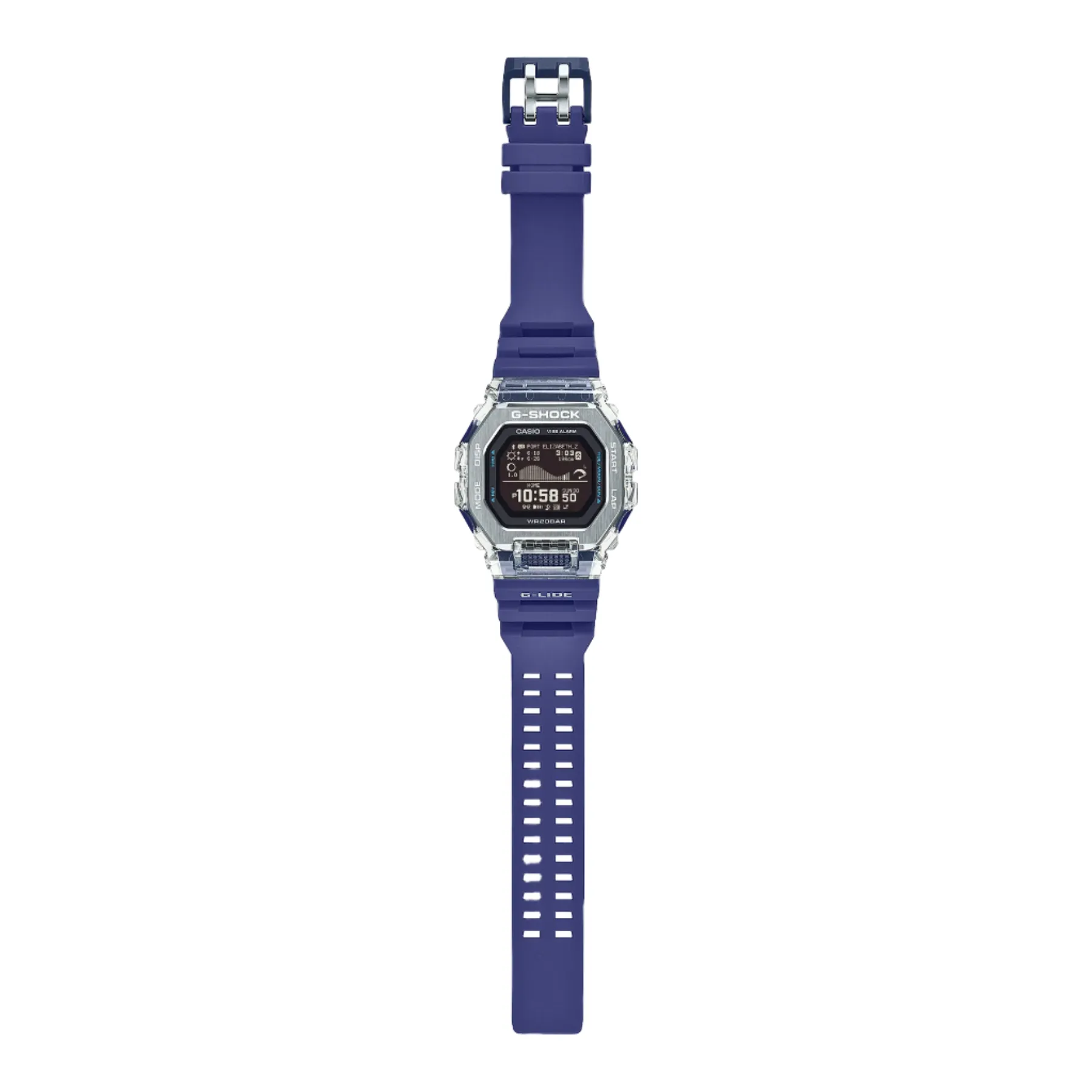 G-Shock GLIDE Gleaming Wave Blue Resin Band Watch GBX100S-2D