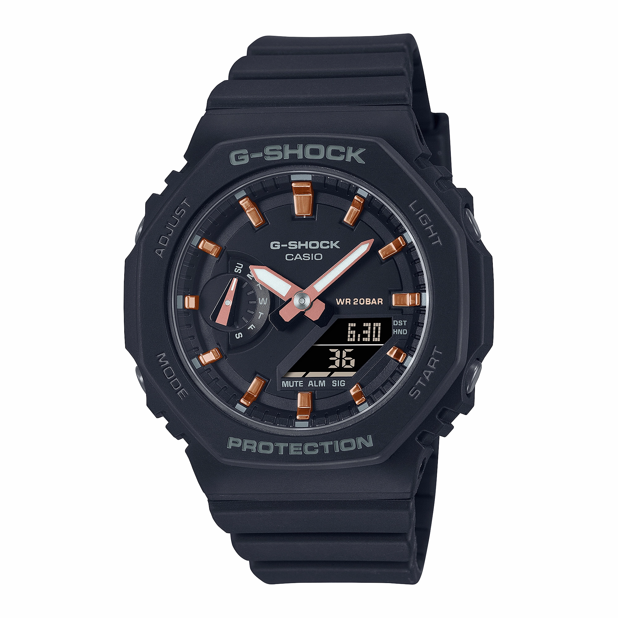 G-Shock Analog Digital DUO 2100 Mid Size Black Resin Band Watch GMAS2100-1A