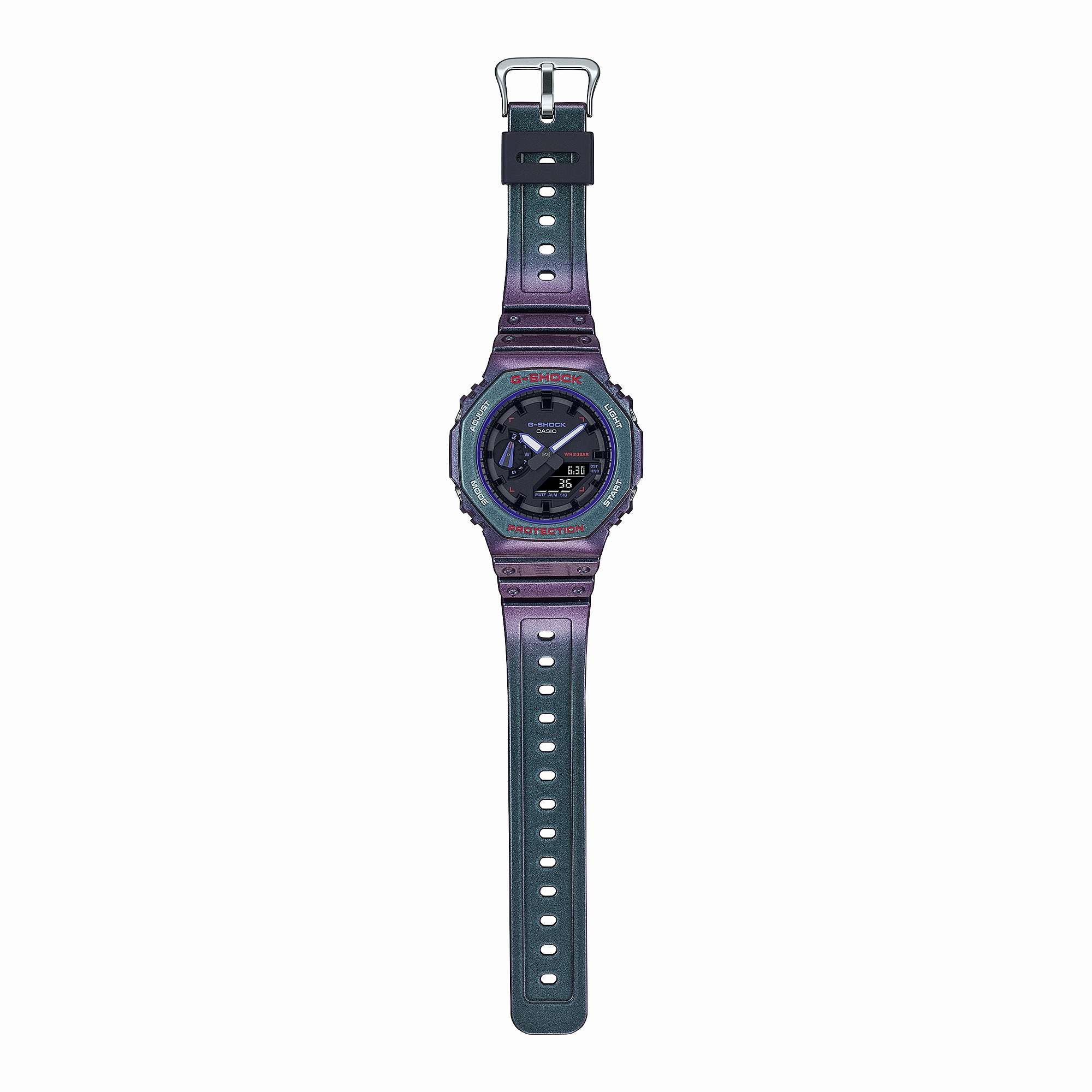 G-Shock Analog Digital DUO Aim High Purple Resin Band Watch GA2100AH-6A