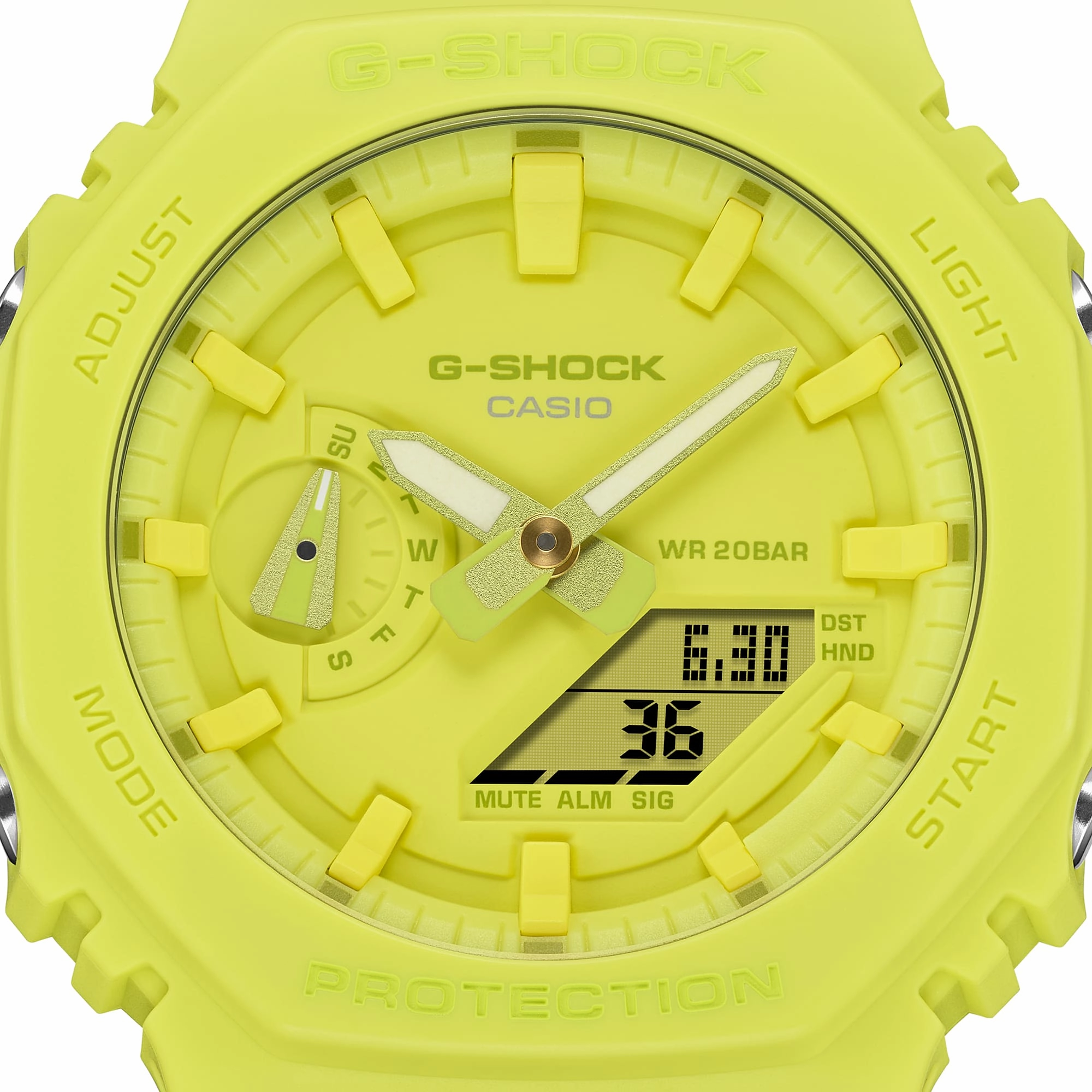 G-Shock Analog Digital DUO Gradation Yellow Resin Band Watch GA2100-9A9