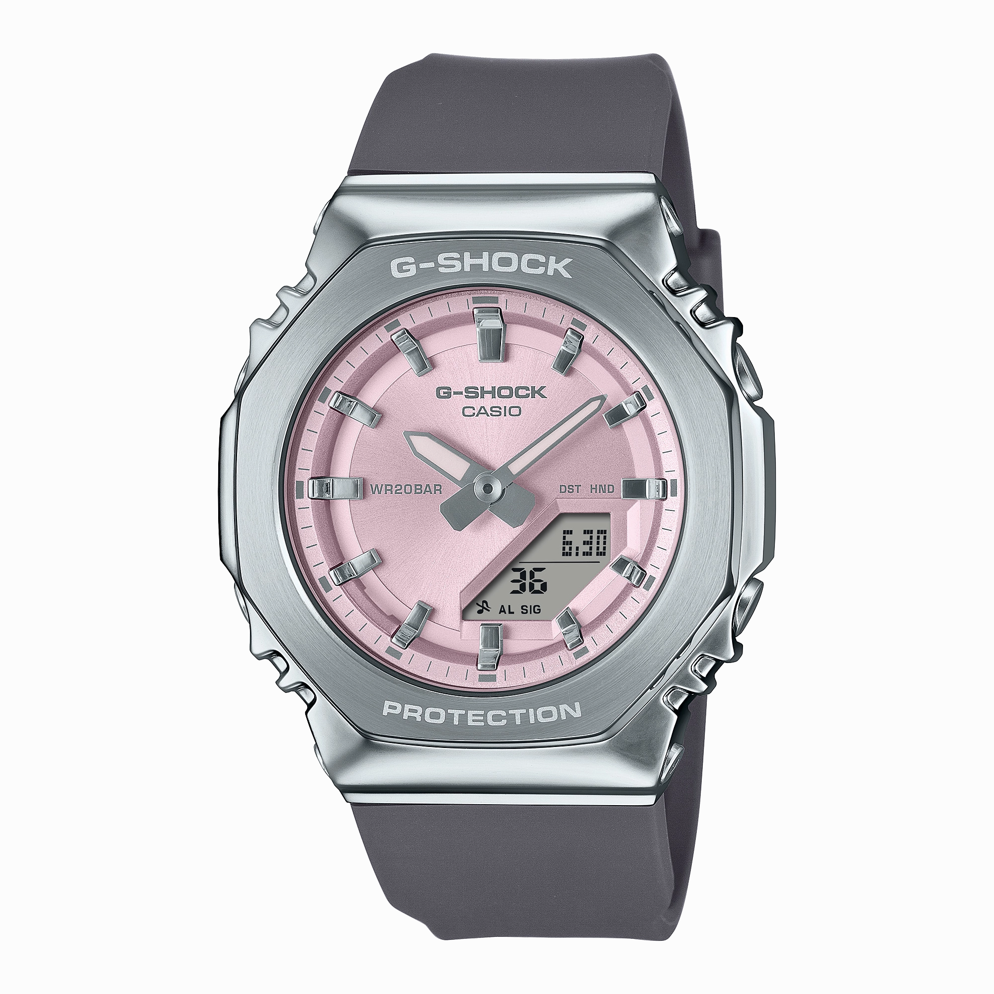 G-Shock Analog Digital Pink Dial Grey Resin Band Watch GMS2110-4A