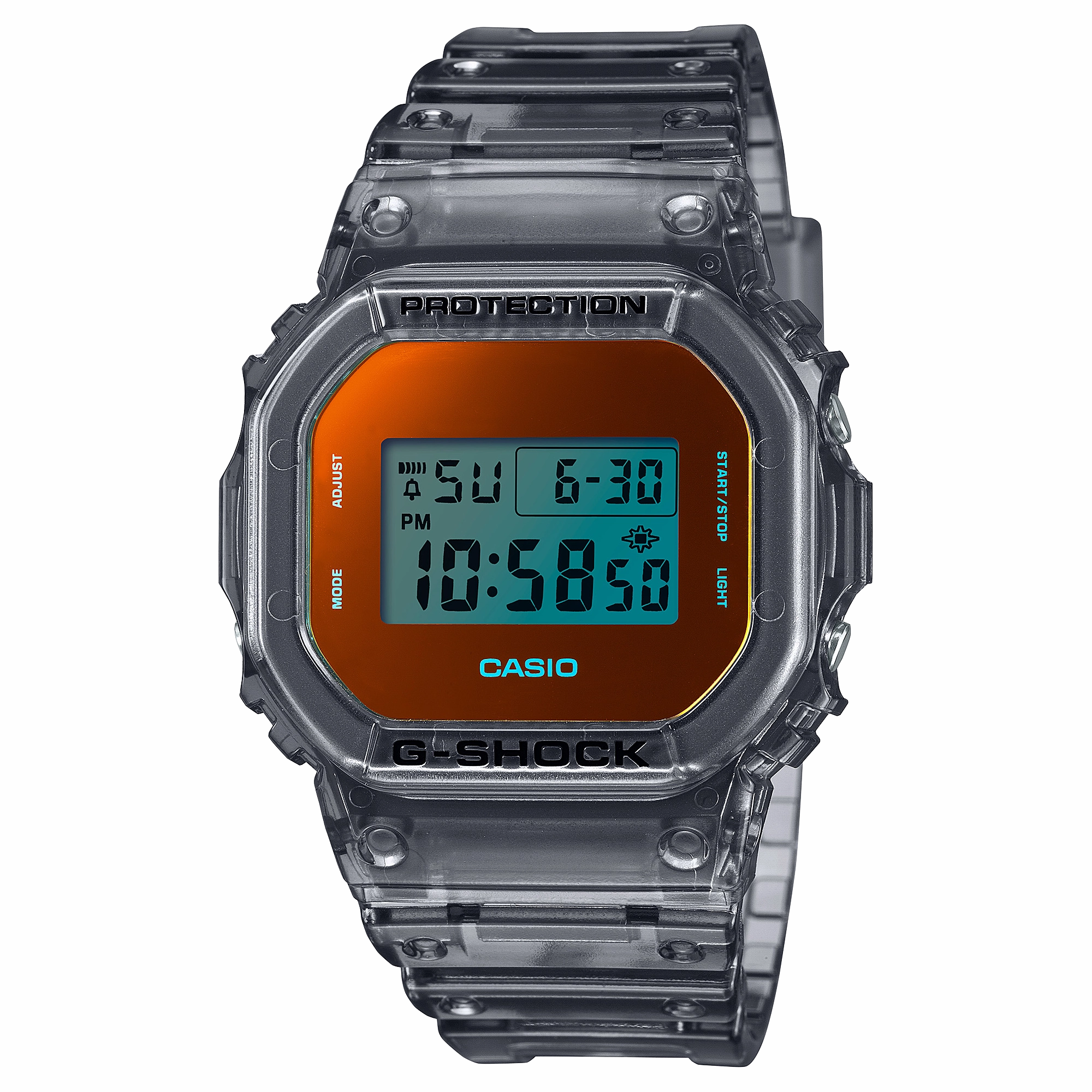G-Shock Analog Digital Transparent Resin Band Watch DW5600TLS-8D