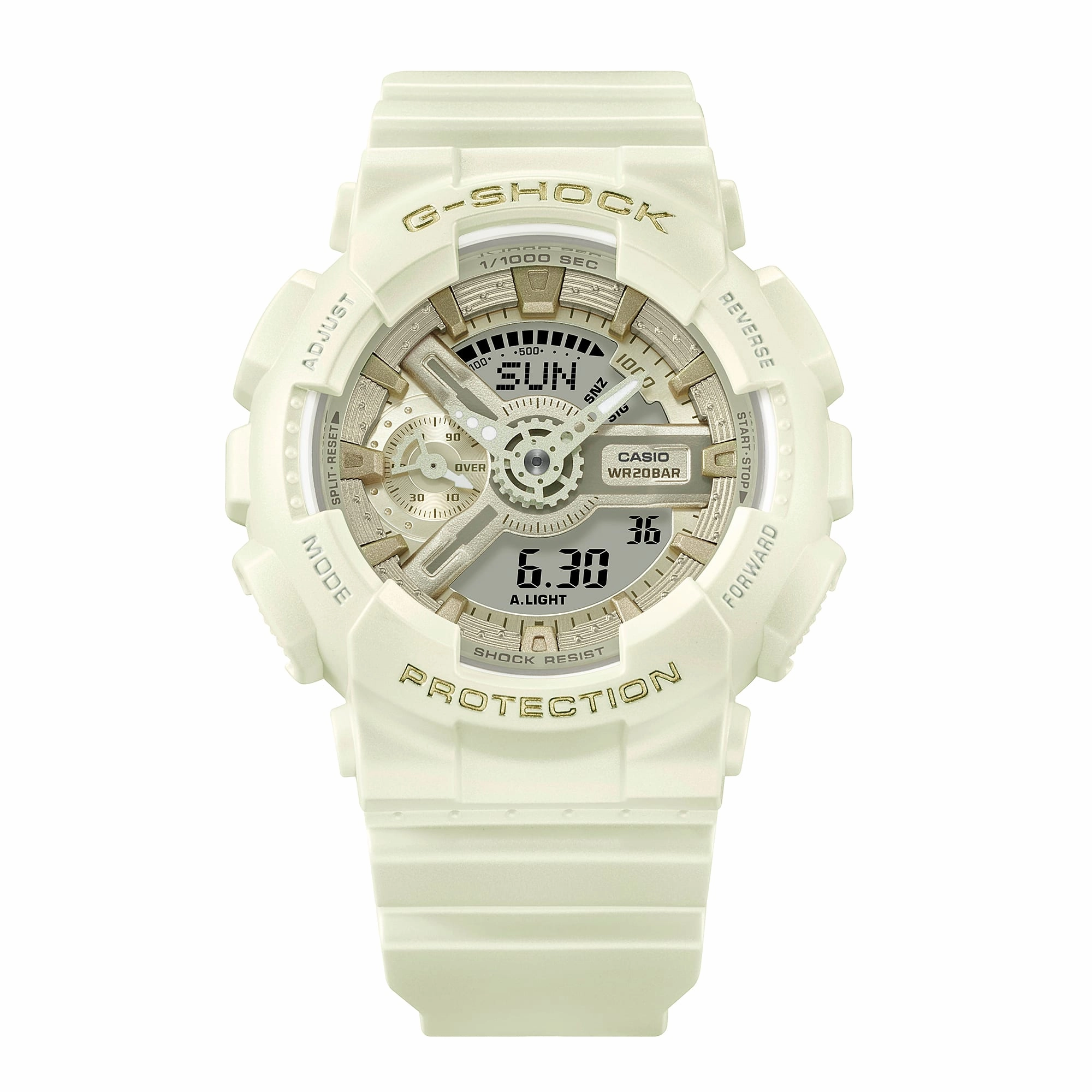 G-Shock Analog Digital White Dial White Resin Band Watch GMAS110ST-7A