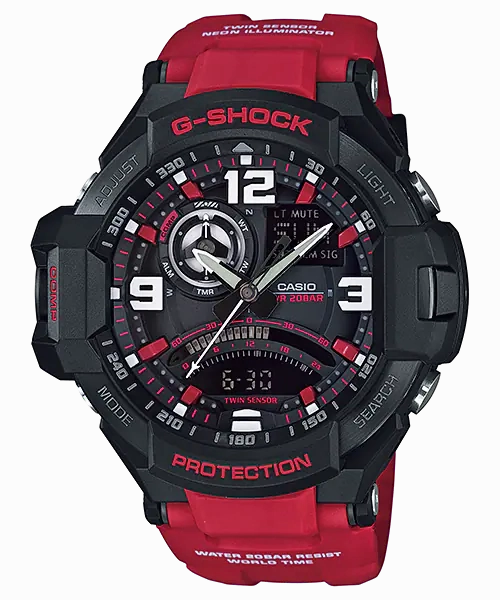 G-Shock Aviation Black Dial Red Resin Watch GA1000-4B