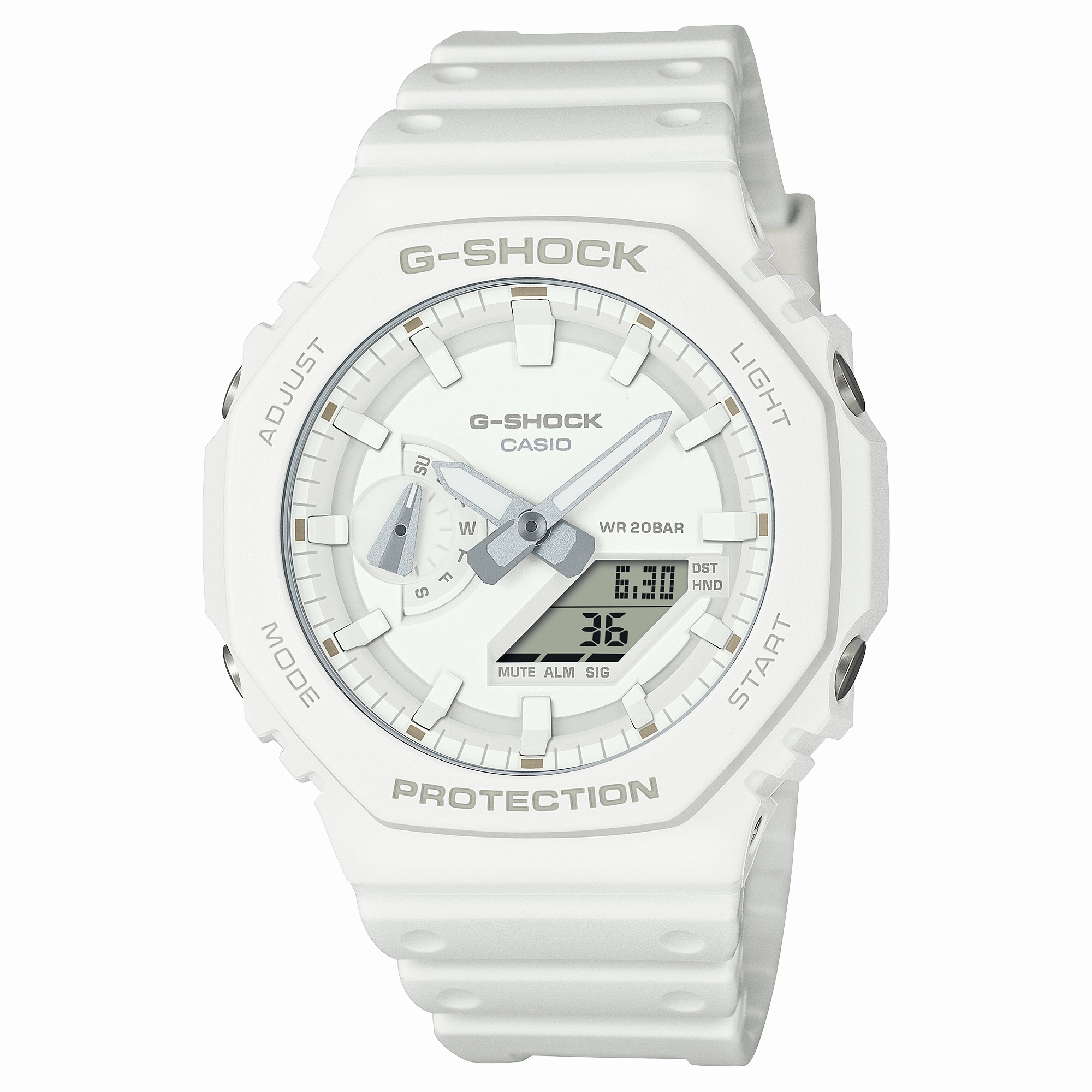 G-Shock CasiOak All White Watch GA2100-7A7