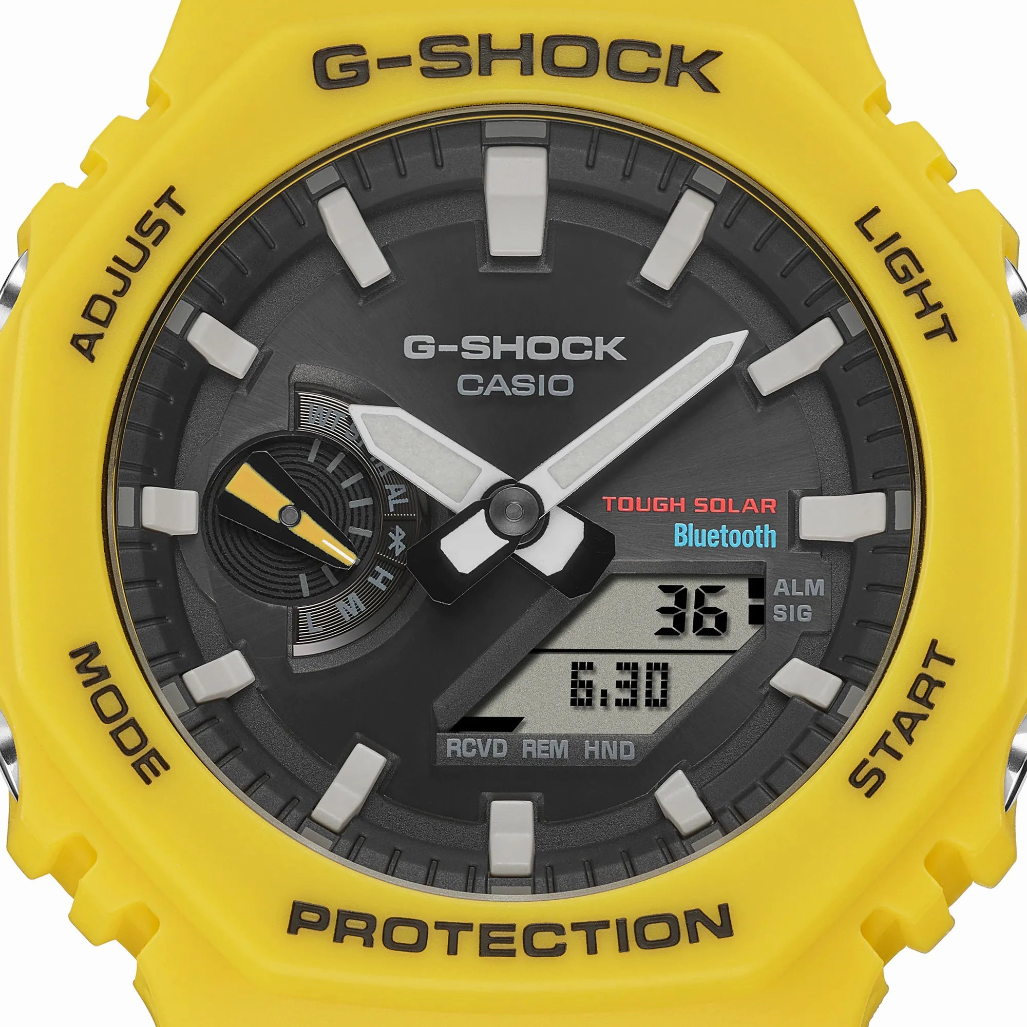 G-Shock CasioOak Yellow Resin Band Watch GAB2100C-9A