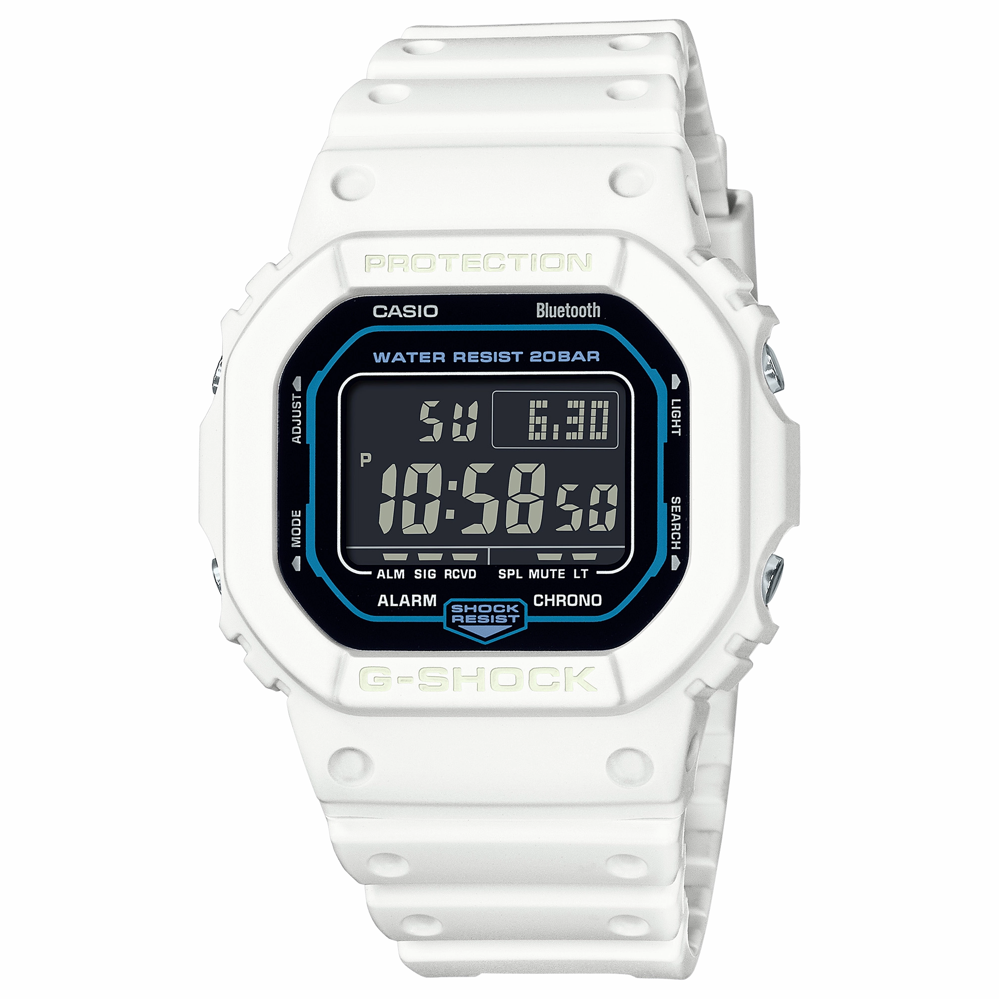 G-Shock Digital Black Dial White Resin Band Watch DWB5600SF-7D