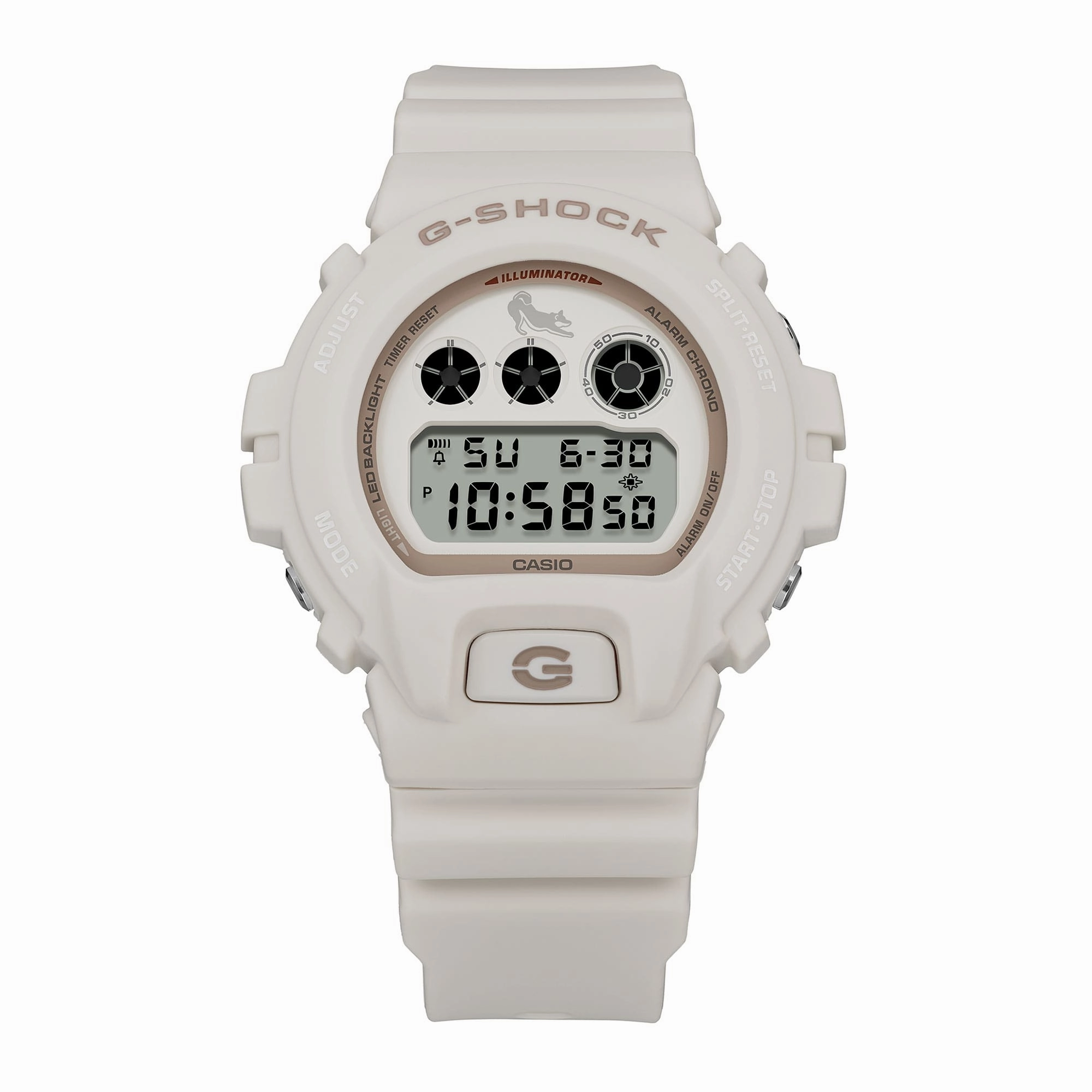G-Shock Digital White Dial White Resin Band Watch DW6900SHB-7D
