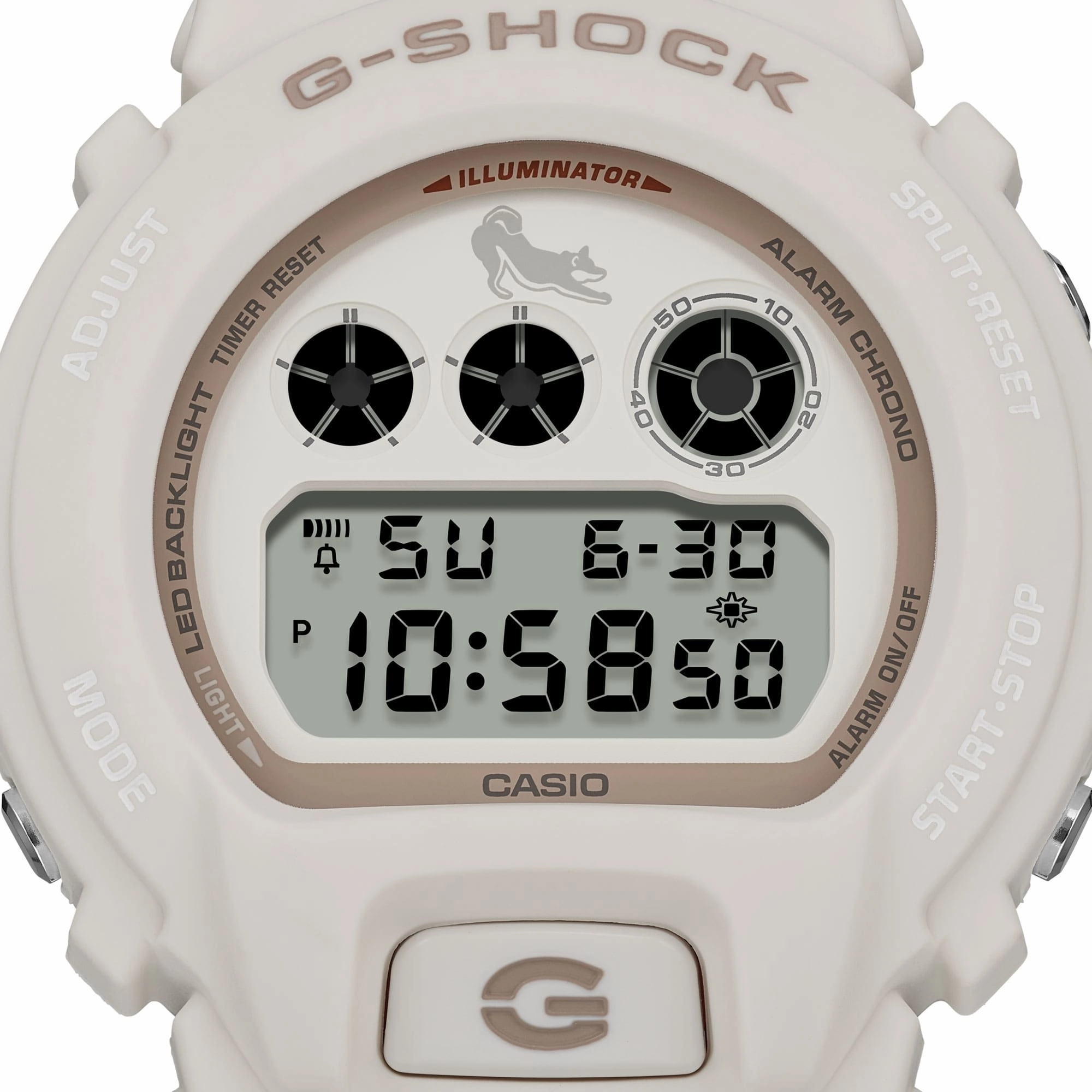 G-Shock Digital White Dial White Resin Band Watch DW6900SHB-7D