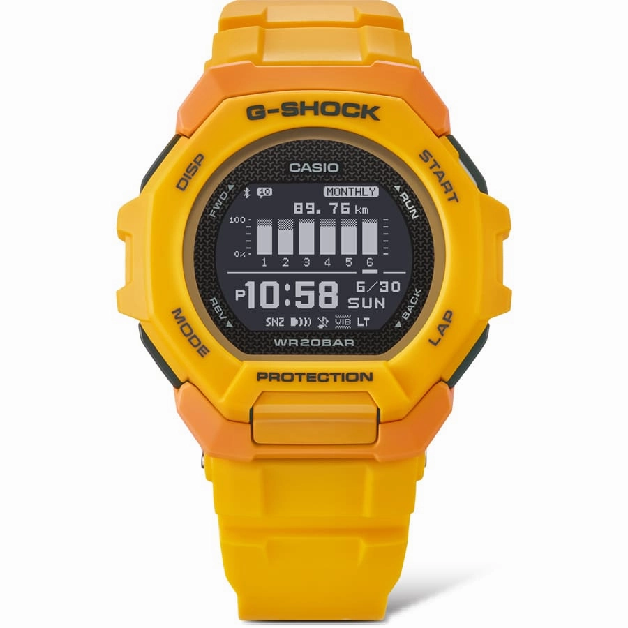 G-Shock G-Squad Yellow Resin Band Watch GBD300-9D