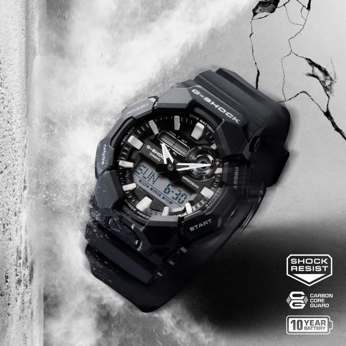 GA010-1A1 Black G-Shock Dual Time Watch
