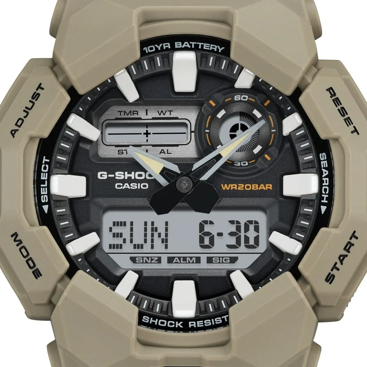 GA010-5A Beige G-Shock Dual Time Watch