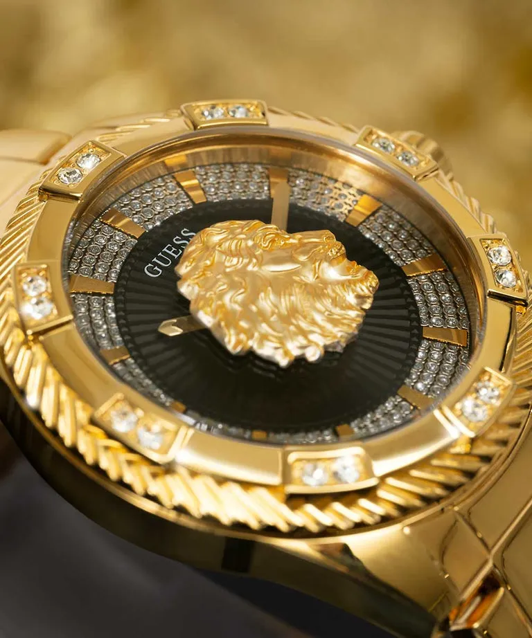 Guess Beast Black Dial Gold Stainless Steel Watch GW0783G1