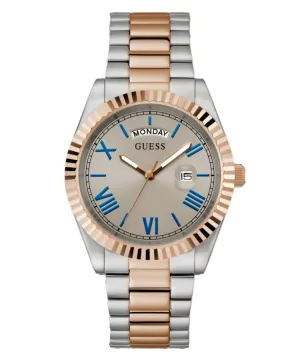Guess CONNOISSEUR Silver Dial Two Tone Stainless Steel Watch GW0265G13