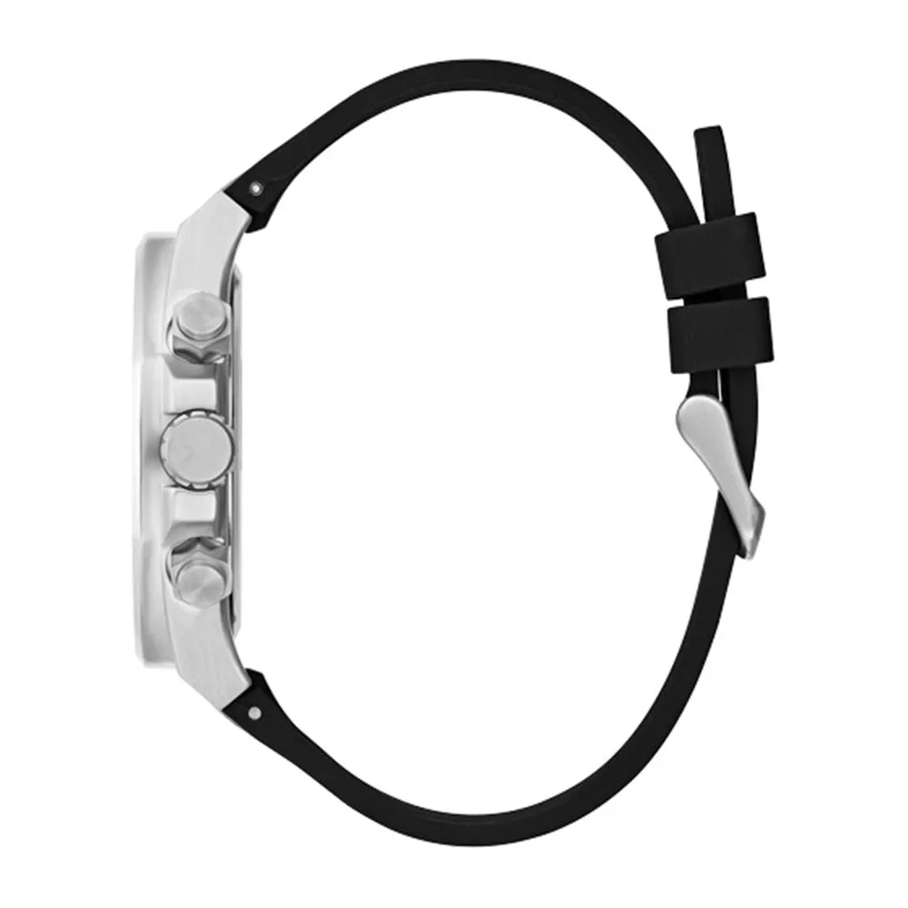 Guess Empire Black Dial Rubber Strap Watch GW0583G1