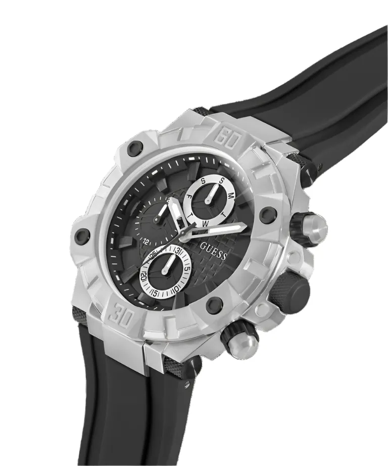 Guess Ignite Black Silver Tone Multi-function Watch GW0802G1