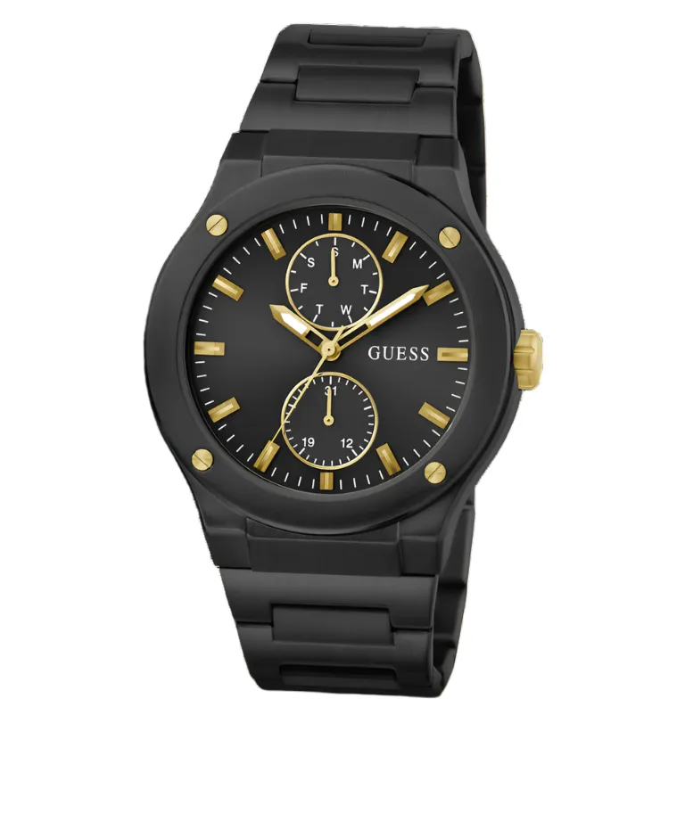 Guess Jet Black Dial Black Bracelet Multi-function Watch GW0795G3
